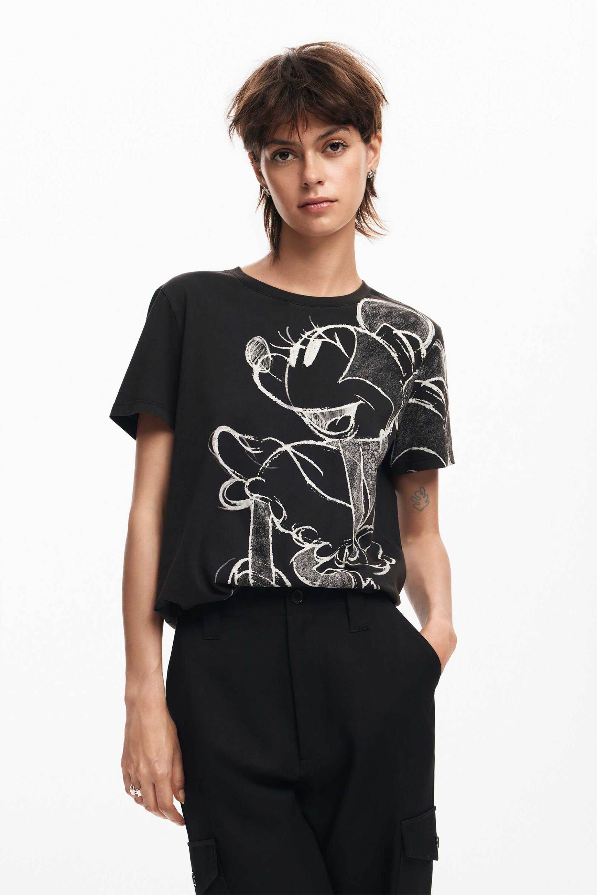 DESIGUAL Desigual γυναικείο T-shirt με print Regular Fit - 24WWTKA1 Μαύρο 2025