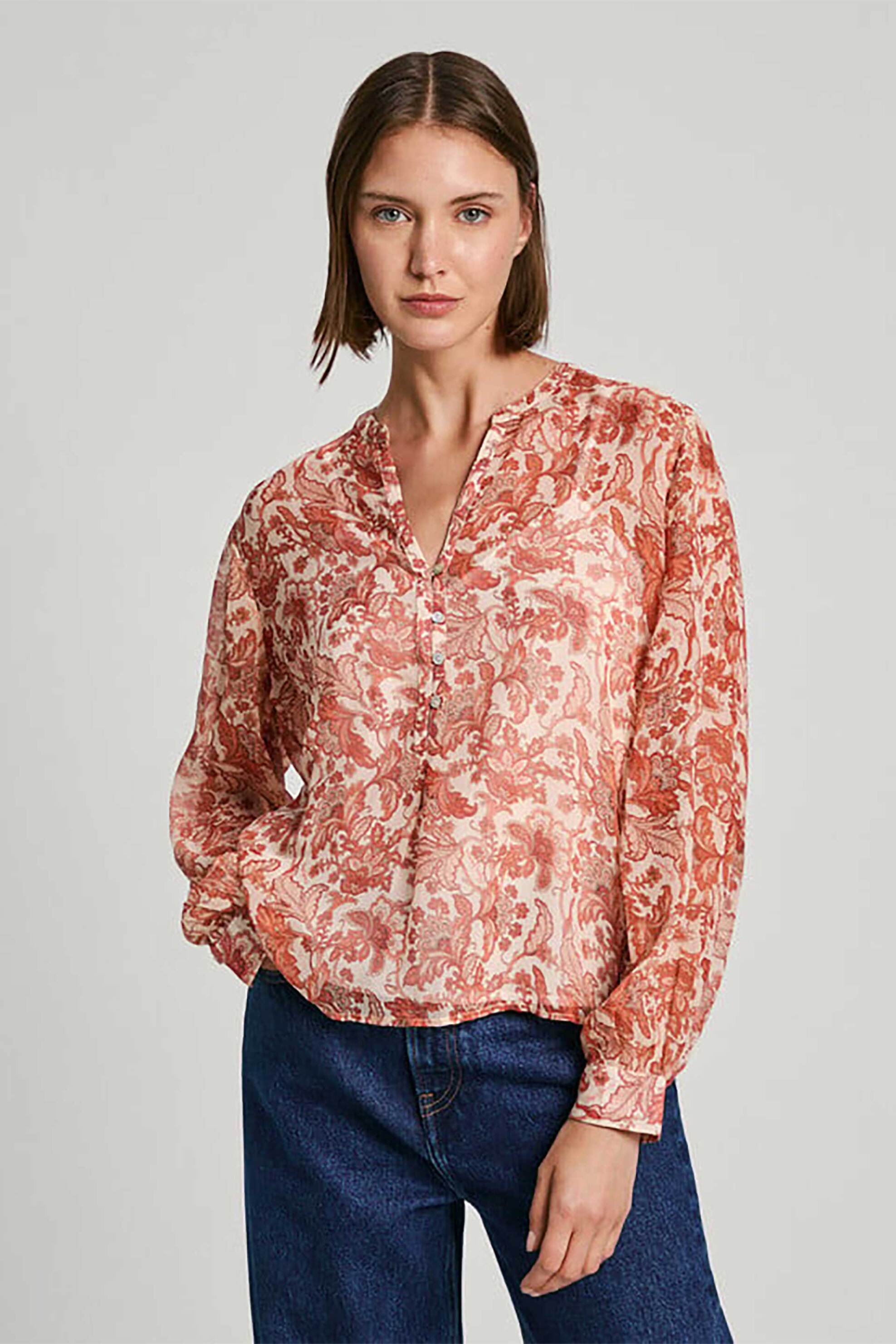 Pepe Jeans Pepe Jeans γυναικεία μπλούζα με floral print - PL304951 Εκρού 2025