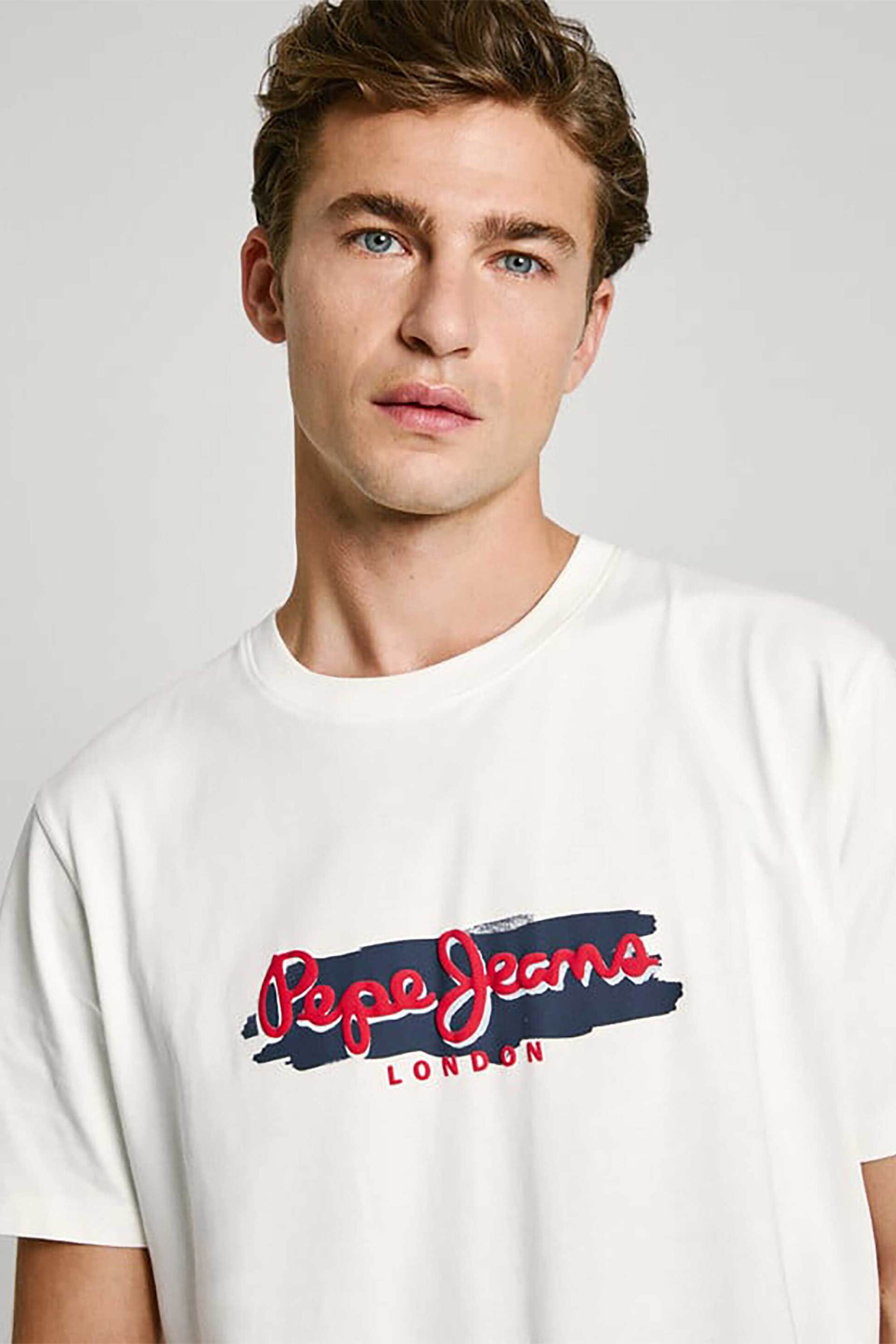 Pepe Jeans ανδρικό T-shirt με contrast logo print Regular Fit - PM509713 Λευκό φωτογραφία