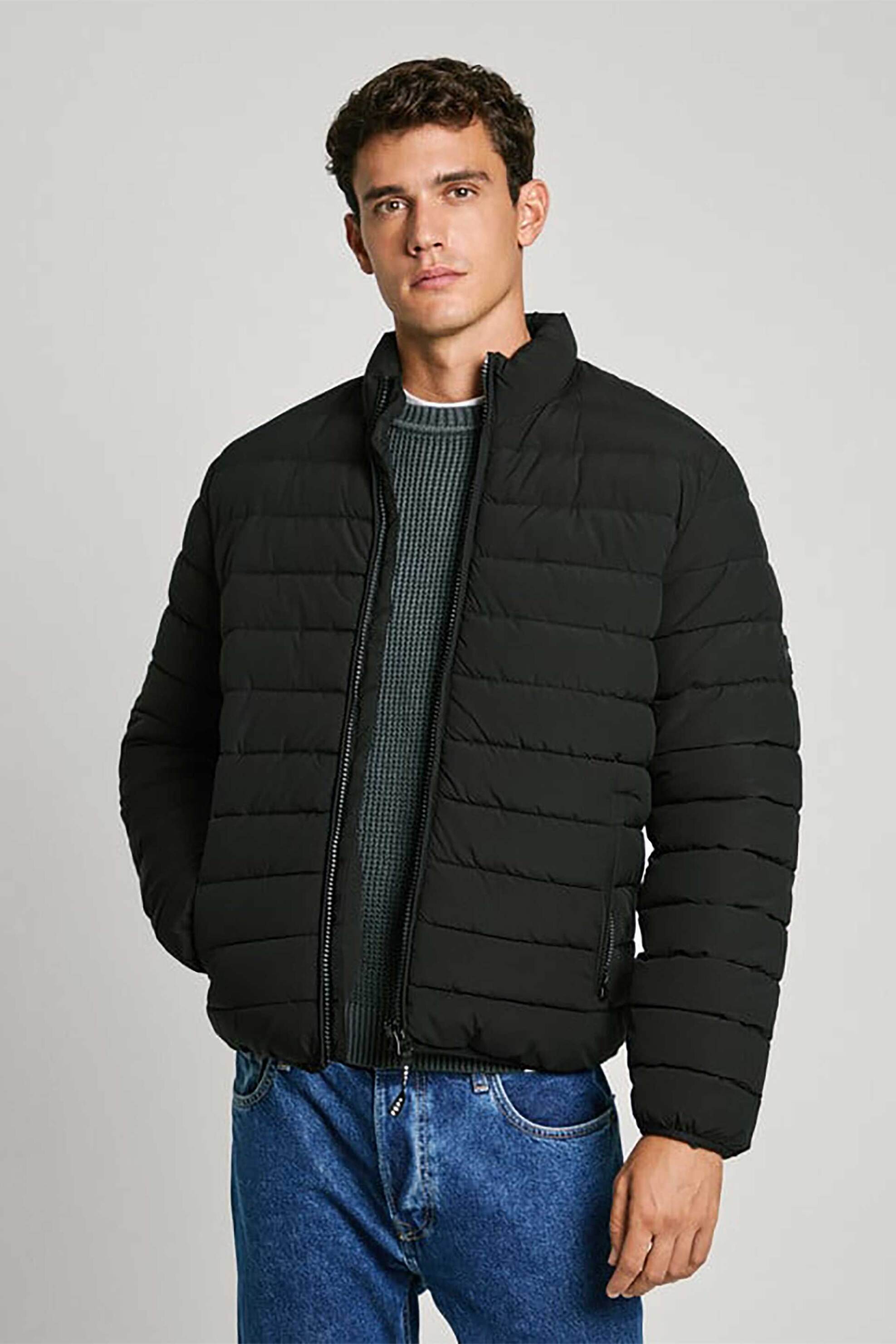 PEPE JEANS Pepe Jeans ανδρικό αδιάβροχο μπουφάν puffer καπιτονέ με λογότυπο - PM403027 Μαύρο