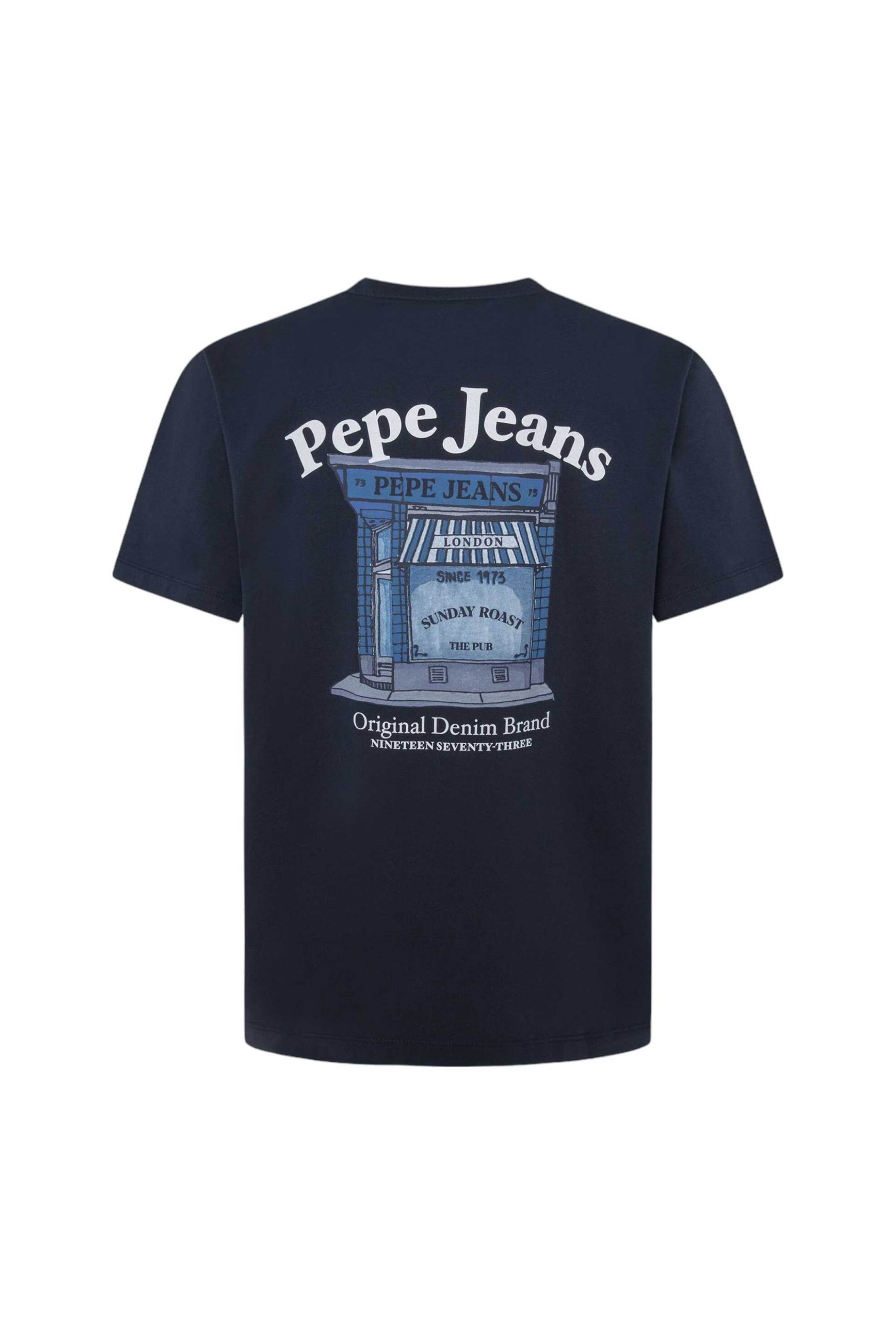 Pepe Jeans ανδρικό T-shirt με λογότυπο και print Regular Fit "Somerton" - PM509636 Μπλε Σκούρο φωτογραφία