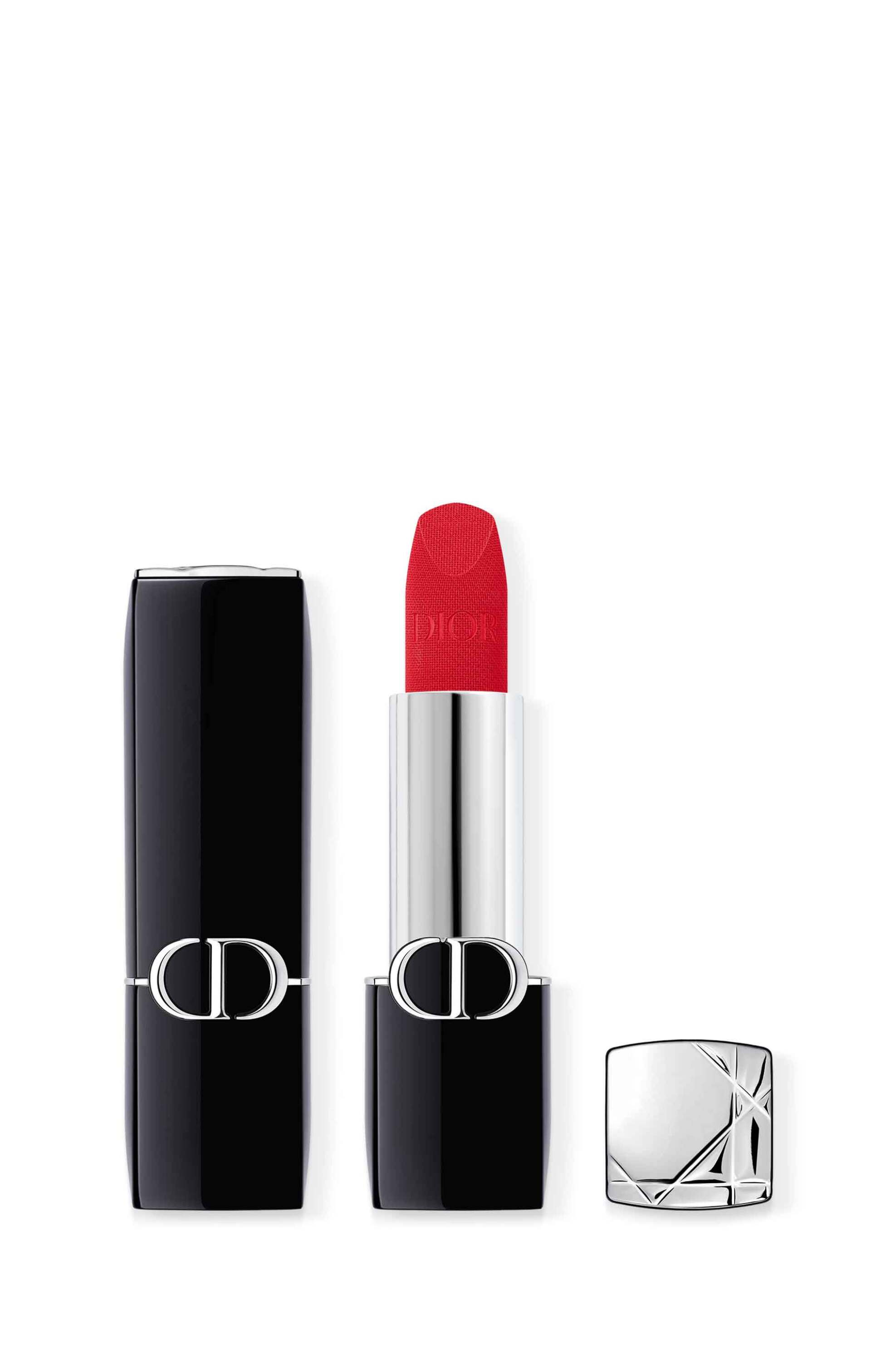 Dior Rouge Dior Lipstick - Comfort and Long Wear - Hydrating Floral Lip Care 666 Rouge en Diable Velvet Finish φωτογραφία