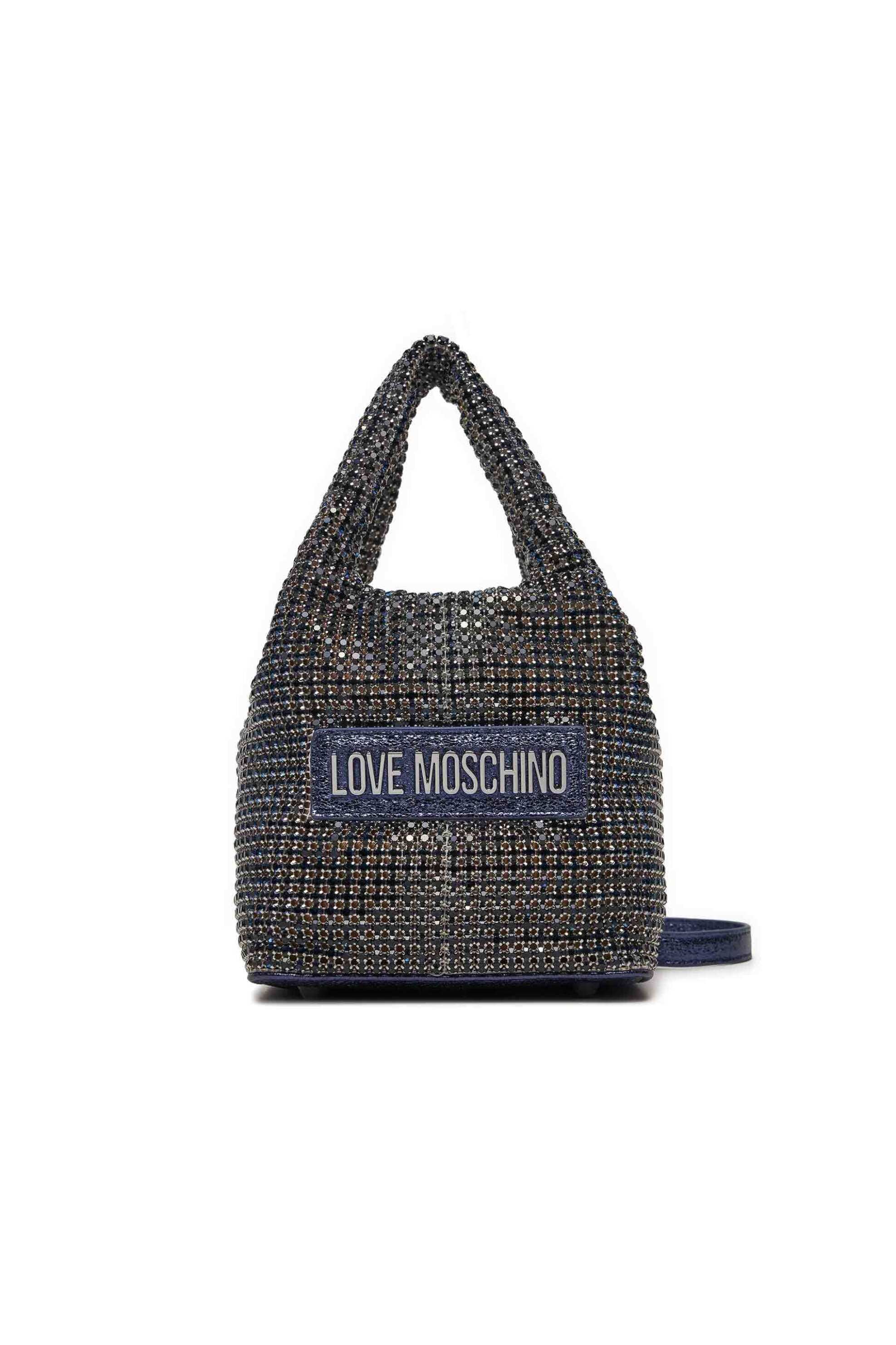 Love Moschino Love Moschino γυναικείο mini bag με διακοσμητικές πέτρες και ανάγλυφο μεταλλικό logo - JC4044PP1LLP1 Μπλε Σκούρο 2025