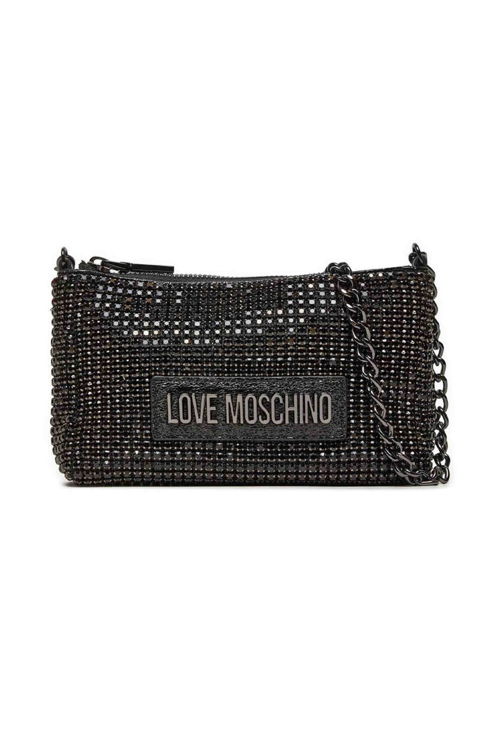 Love Moschino Love Moschino γυναικείο τσαντάκι χειρός με all-over σχέδιο με στρας - JC4046PP1LLP1 Μαύρο 2025