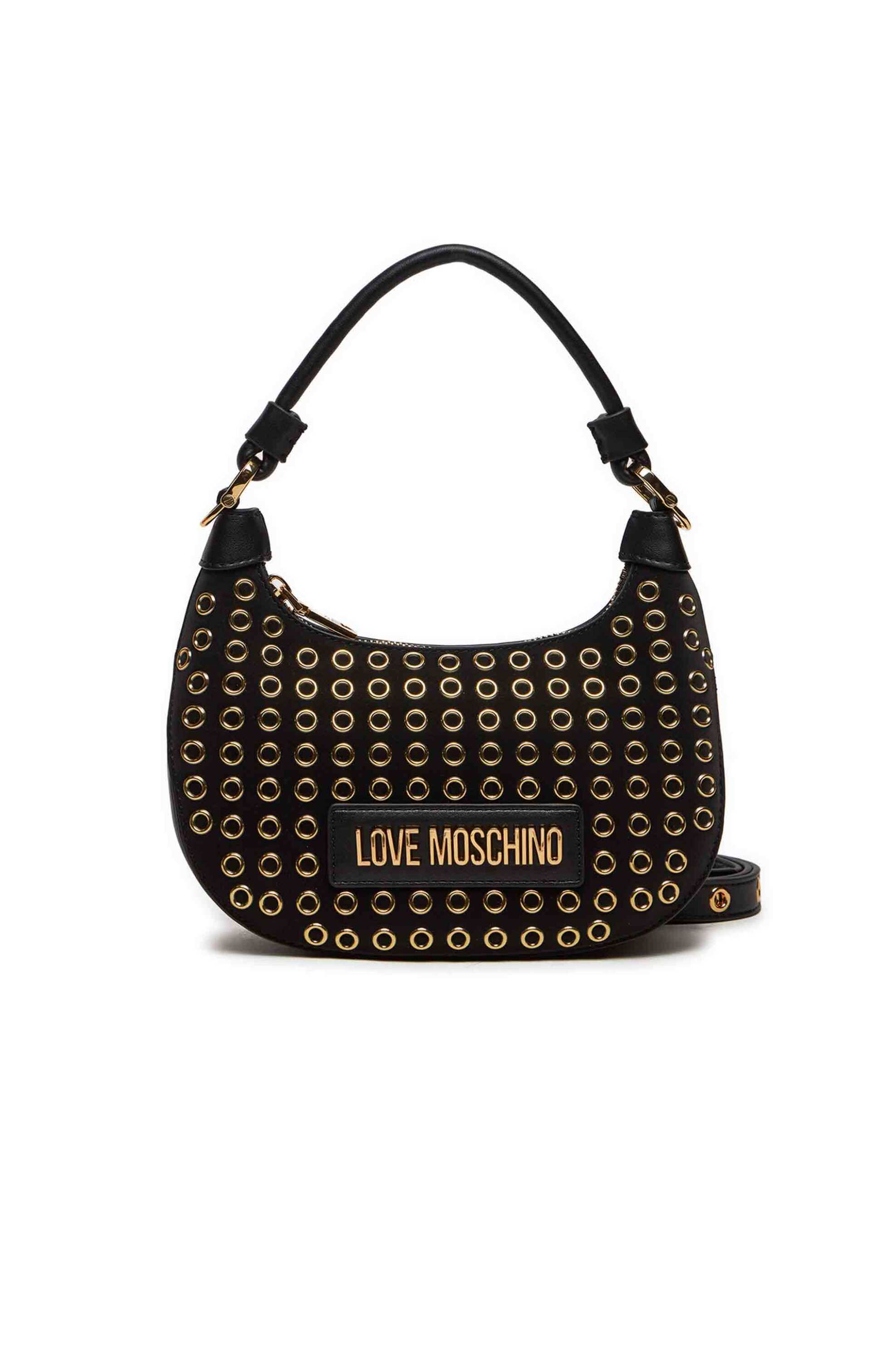 Love Moschino Love Moschino γυναικεία τσάντα ώμου με τρουκς και μεταλλικό λογότυπο - JC4058PP1LLH1 Μαύρο 2025