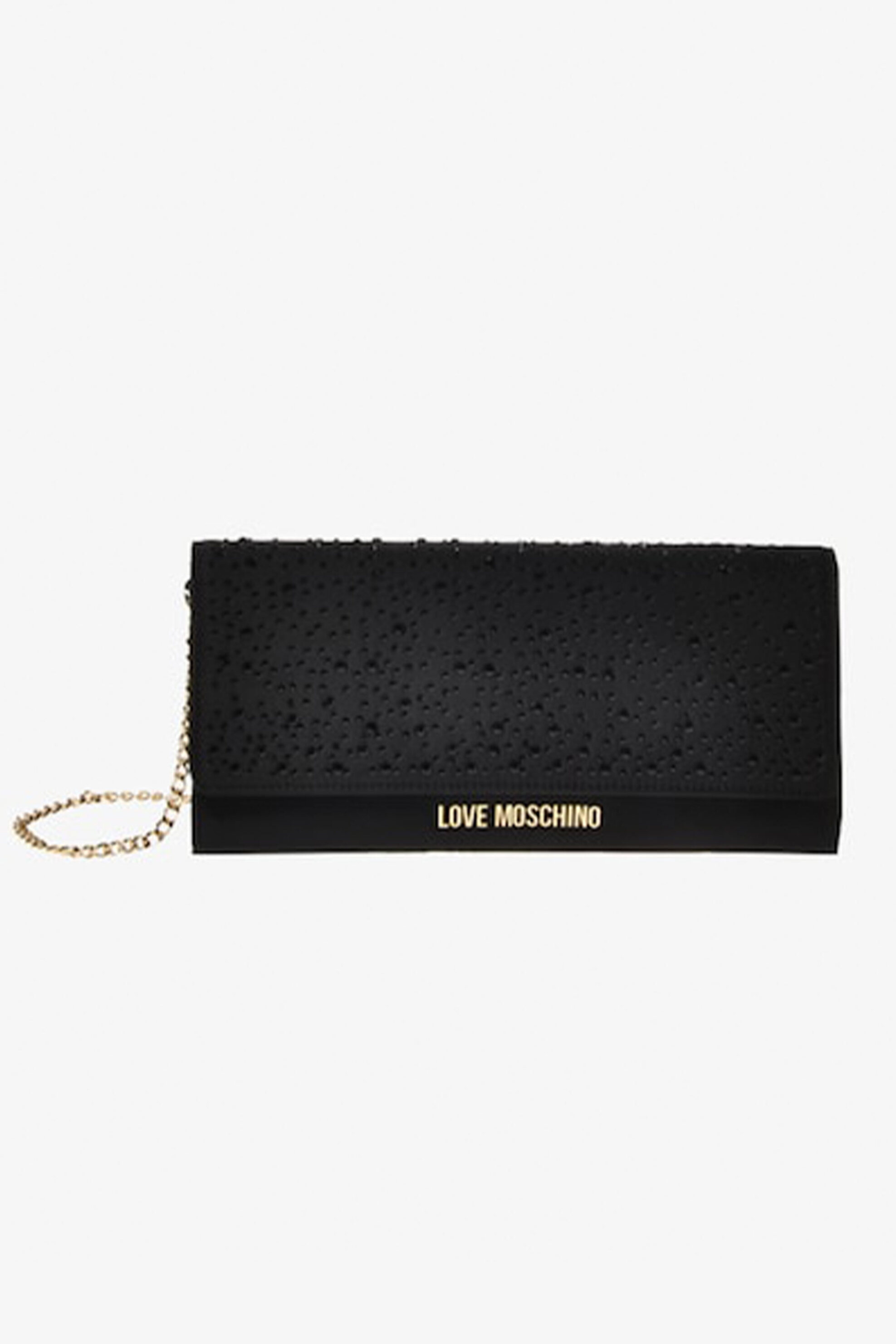 Love Moschino Love Moschino γυναικείο clutch με ανάγλυφο σχέδιο και μεταλλικό λογότυπο - JC4072PP1LLC1 Μαύρο 2025