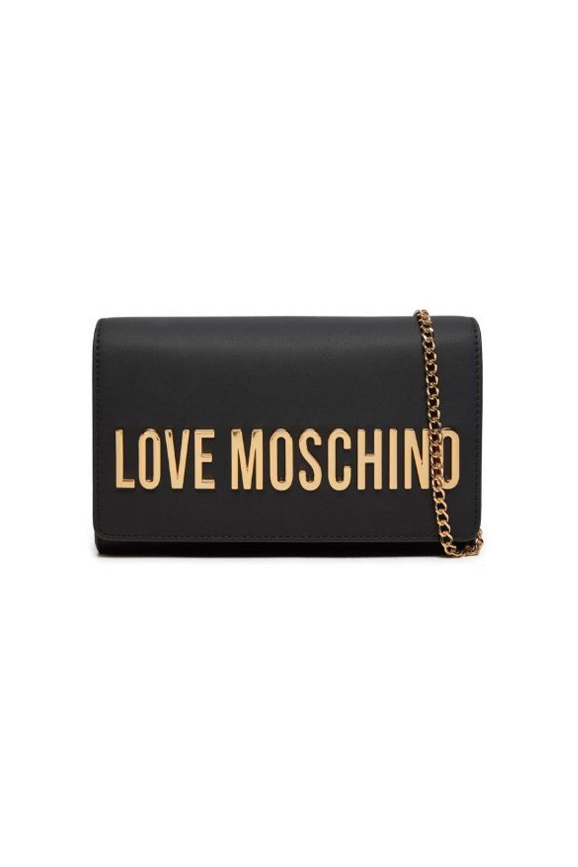 Love Moschino Love Moschino γυναικεία τσάντα ώμου μονόχρωμη με μεταλλικό λογότυπο - JC4103PP1LKD0 Μαύρο 2025