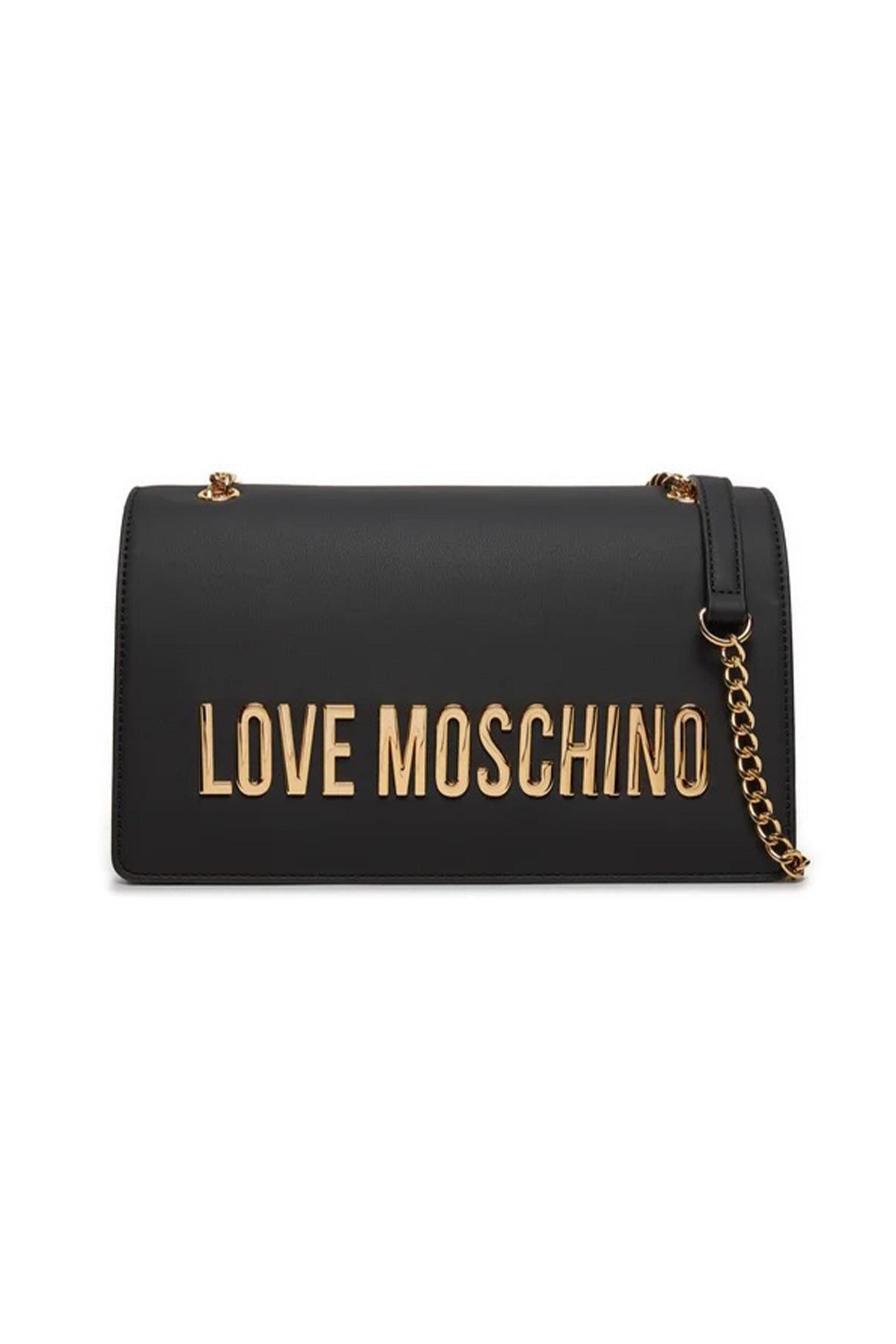 Love Moschino Love Moschino γυναικεία τσάντα ώμου μονόχρωμη με μεταλλικό λογότυπο - JC4192PP1LKD0 Μαύρο 2025