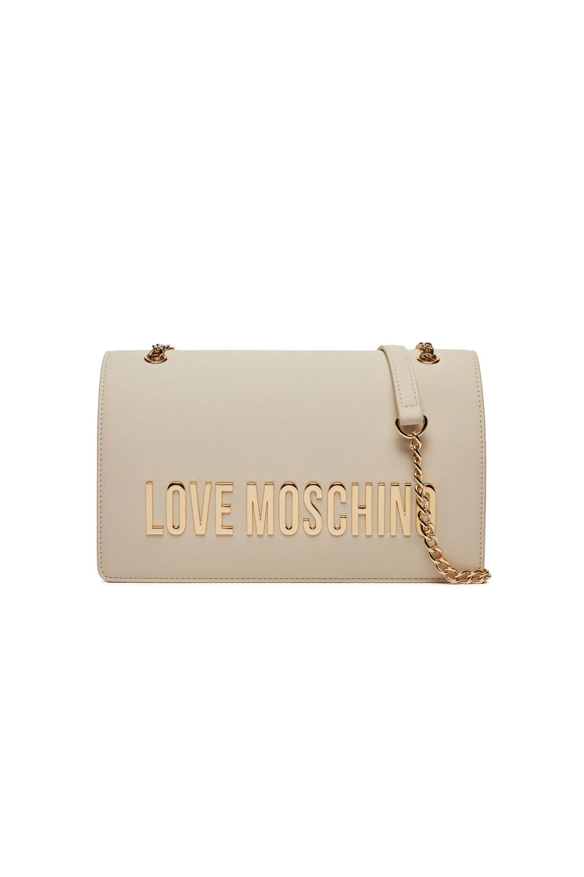 Love Moschino Love Moschino γυναικεία τσάντα ώμου μονόχρωμη με μεταλλικό λογότυπο - JC4192PP1LKD0 Μπεζ 2025