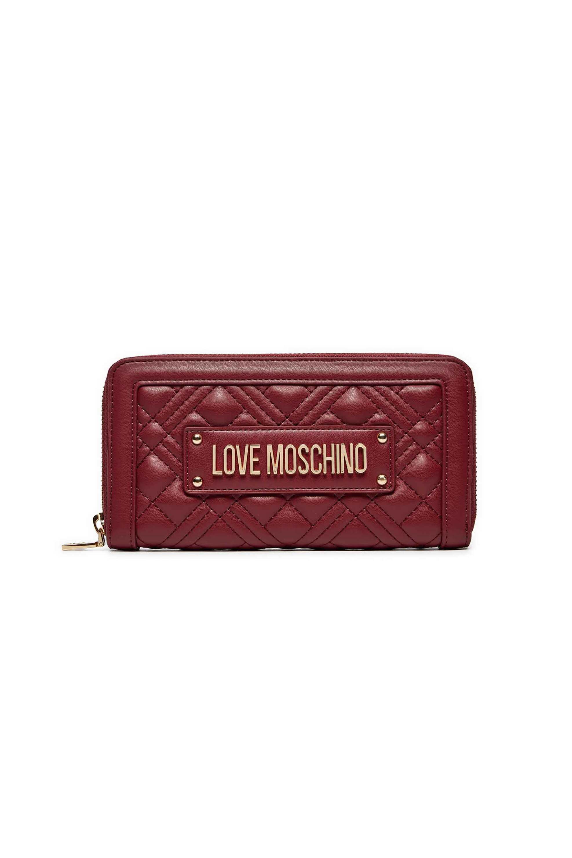 Love Moschino Love Moschino γυναικείο πορτοφόλι με ανάγλυφο μοτίβο και μεταλλικό λογότυπο - JC5600PP1LLA0 Μπορντό 2025