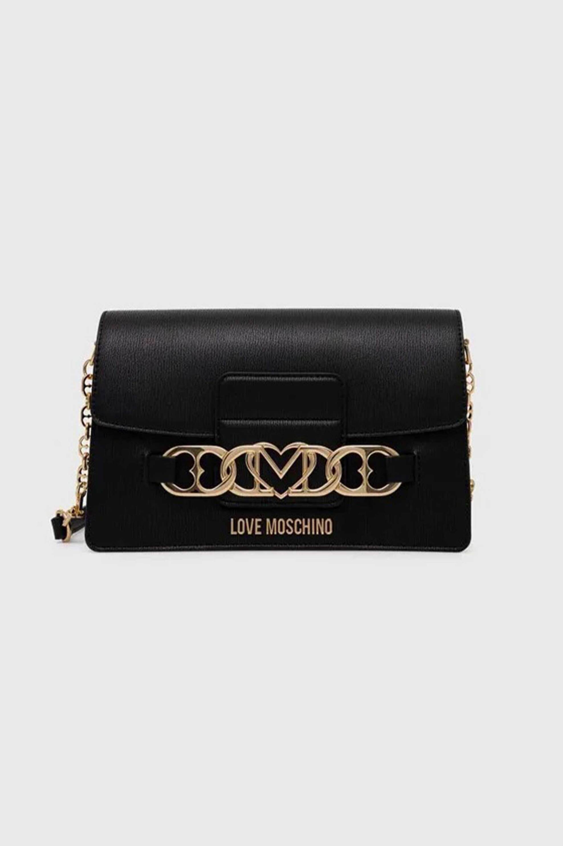 Love Moschino Love Moschino γυναικεία τσάντα ώμου με μεταλλικό σχέδιο και λογότυπο - JC4040PP1LLF0 Μαύρο 2025