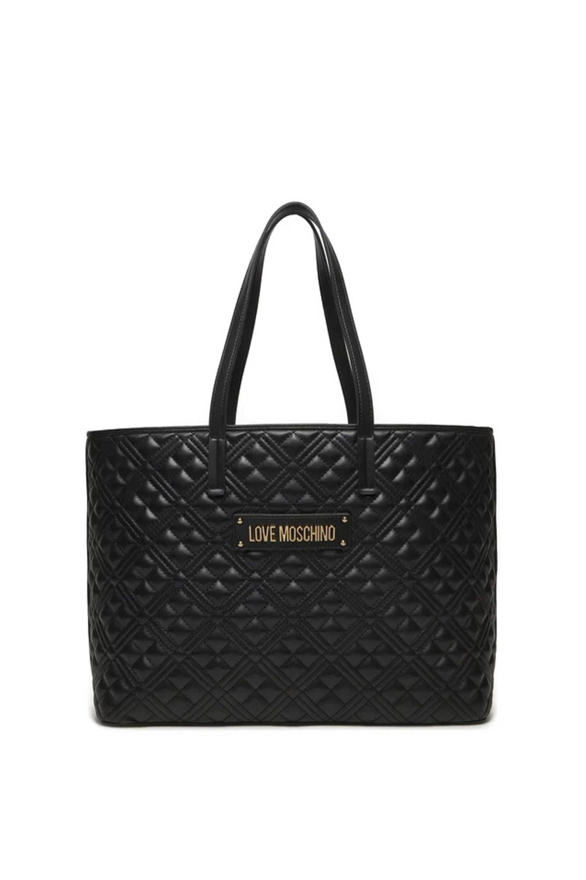 Love Moschino Love Moschino γυναικεία τσάντα χειρός με καπιτονέ σχέδιο και μεταλλικό λογότυπο - JC4166PP1LLA0 Μαύρο 2025