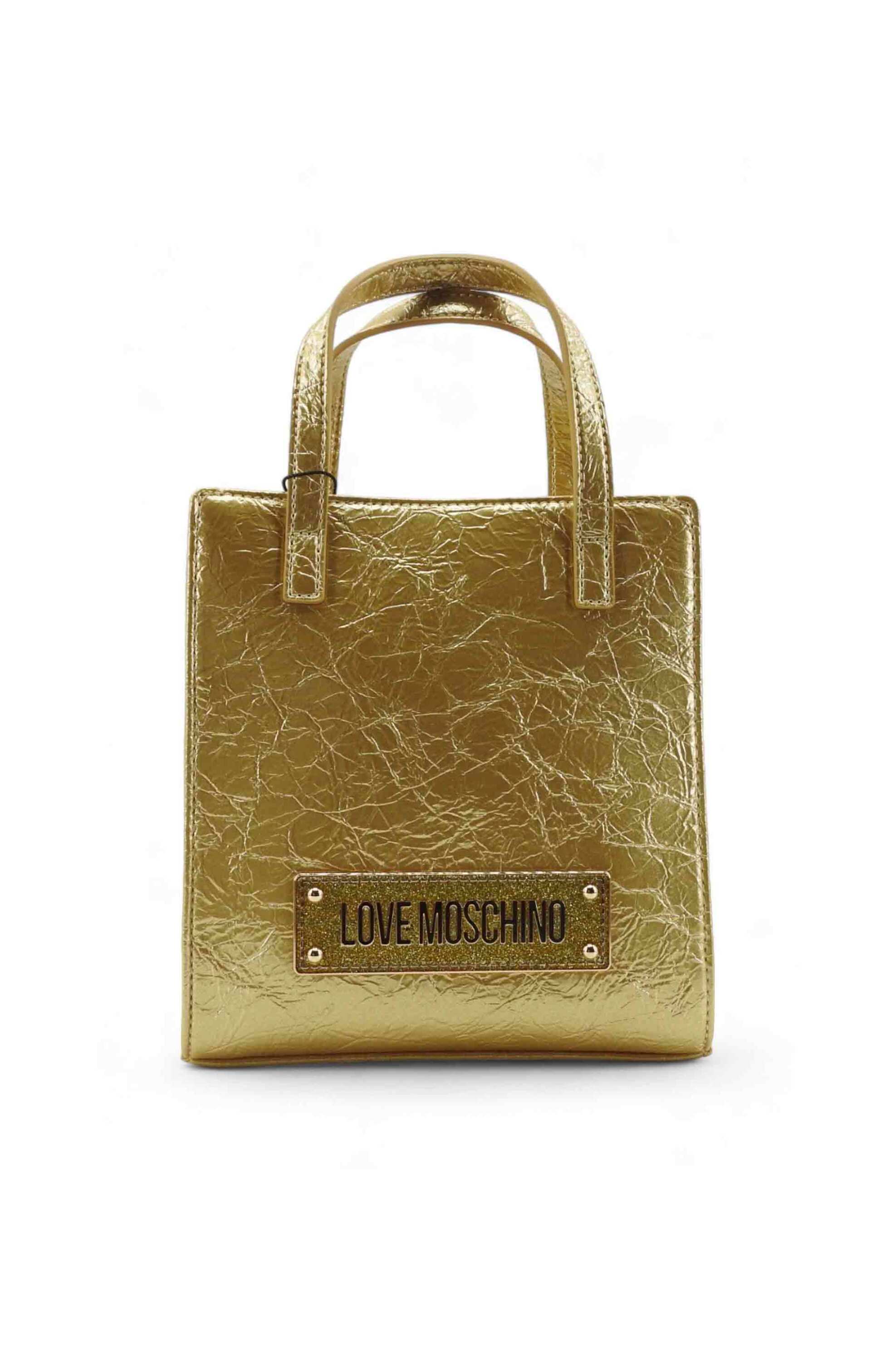 Love Moschino Love Moschino γυναικείο mini bag με crinkle effect και logo patch - JC4173PP1LLU0 Χρυσό 2025