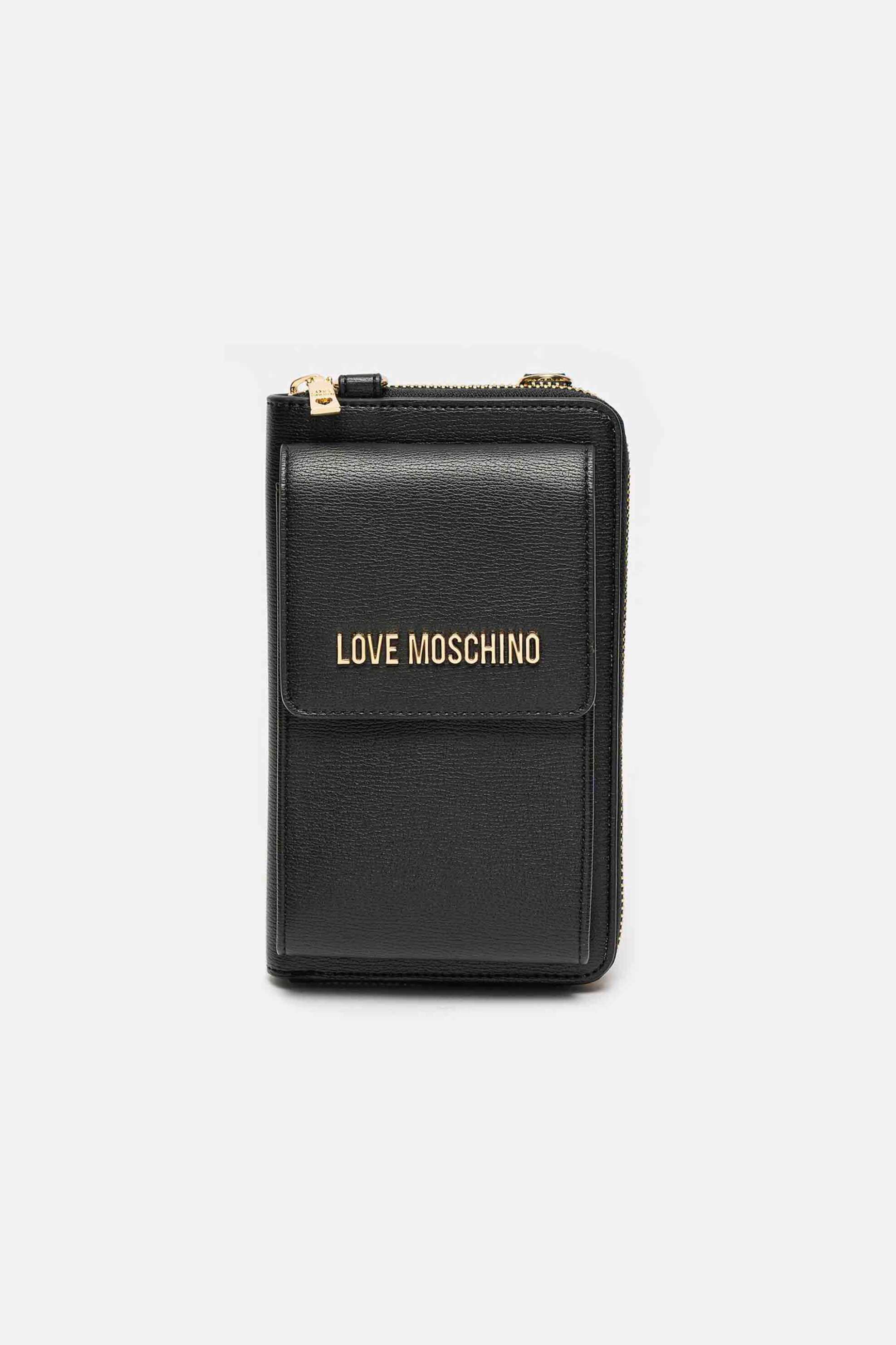 Love Moschino Love Moschino γυναικείο πορτοφόλι με αλυσίδα και μεταλλικό λογότυπο - JC5701PP1LLD0 Μαύρο 2025