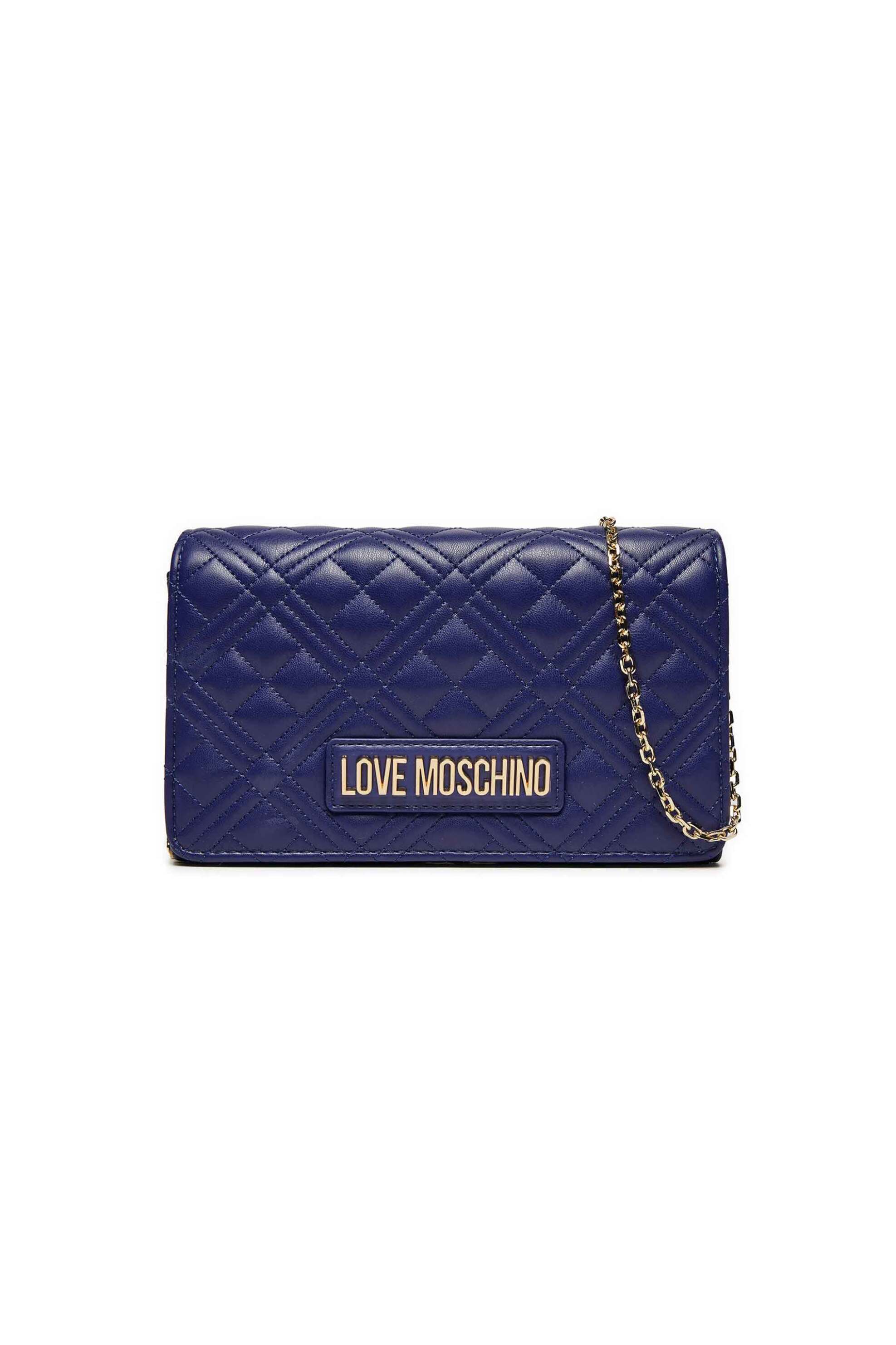 Love Moschino Love Moschino γυναικεία τσάντα crossbody καπιτονέ με μεταλλικό logo - JC4079PP0LLA0 Μπλε 2025