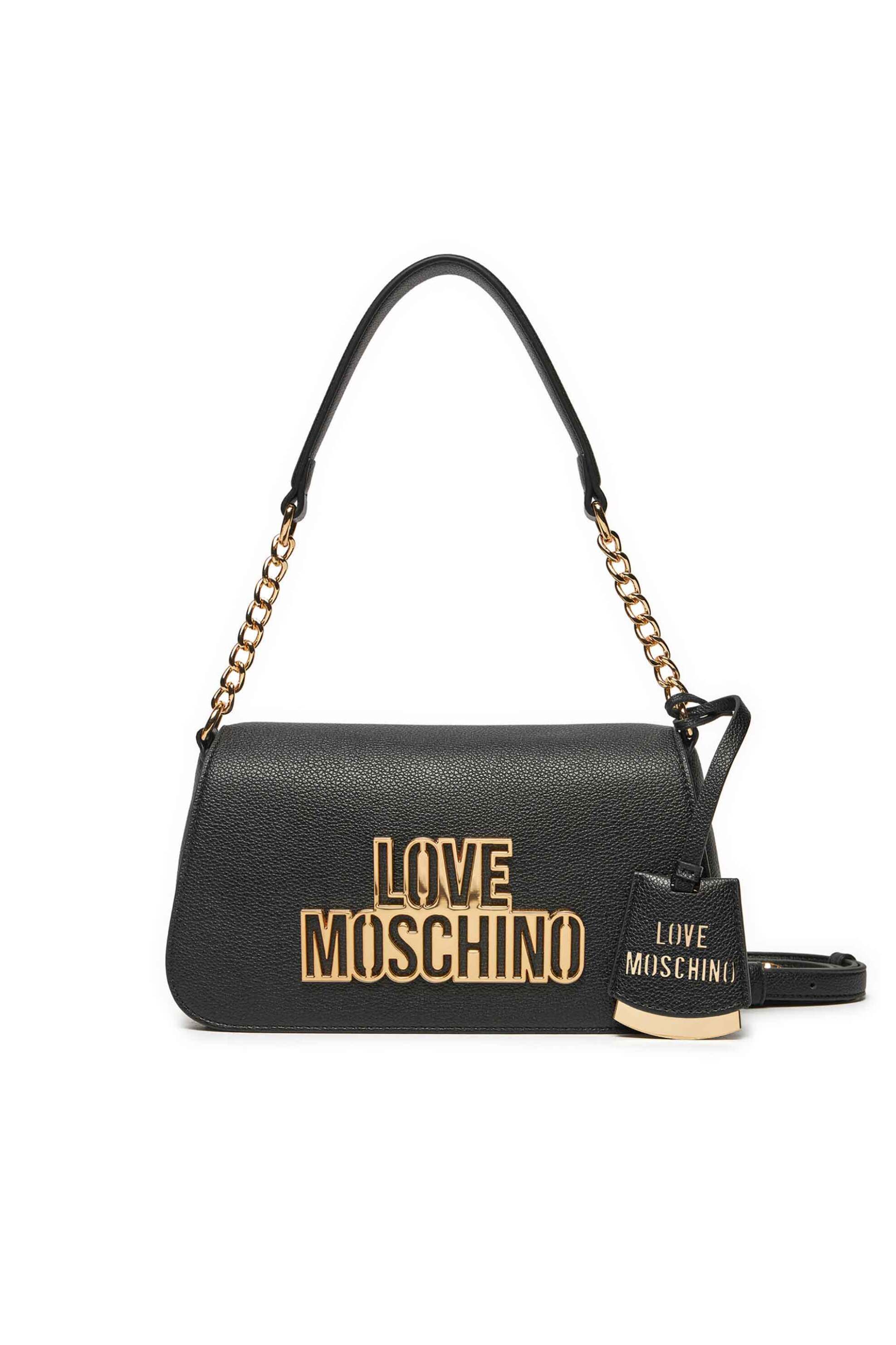 Love Moschino Love Moschino γυναικεία τσάντα ώμου με μεταλλικό logo - JC4337PP0LKO0 Μαύρο 2025