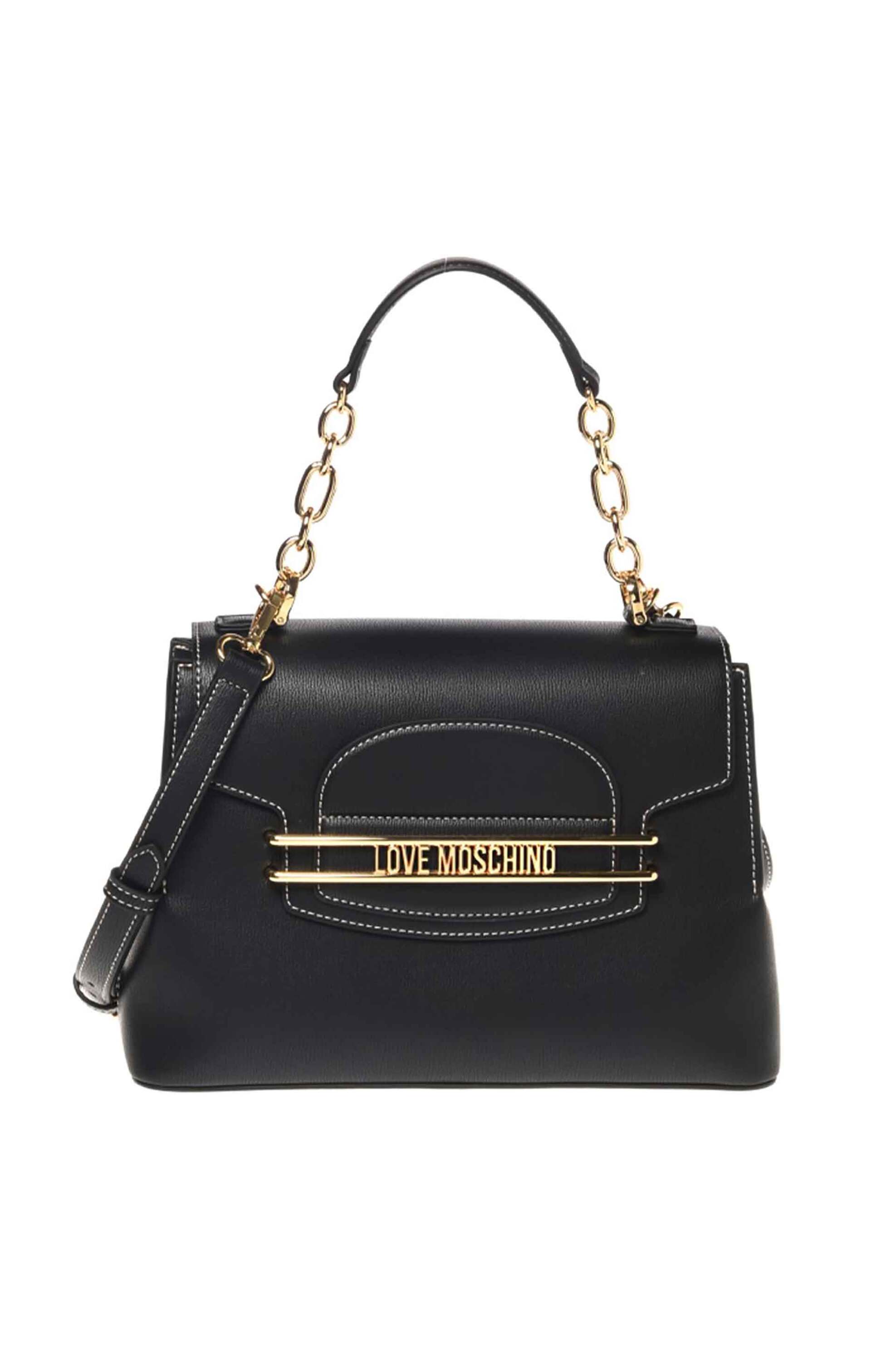 Love Moschino Love Moschino γυναικεία τσάντα ώμου με μεταλλικό logo - JC4346PP0LKP0 Μαύρο 2025