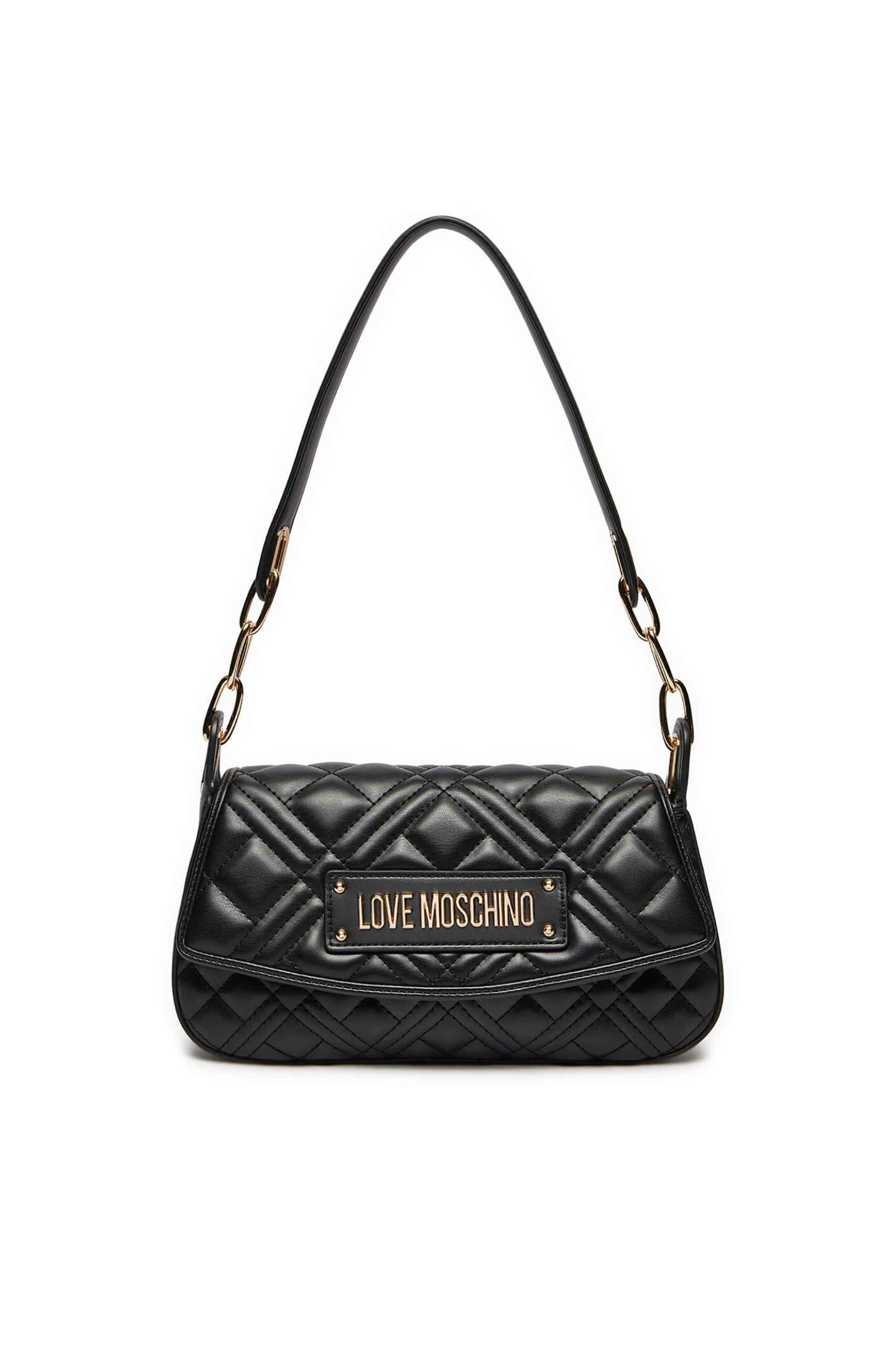 Love Moschino Love Moschino γυναικεία τσάντα ώμου καπιτονέ με μεταλλικό logo - JC4372PP0LLA0 Χρυσό 2025