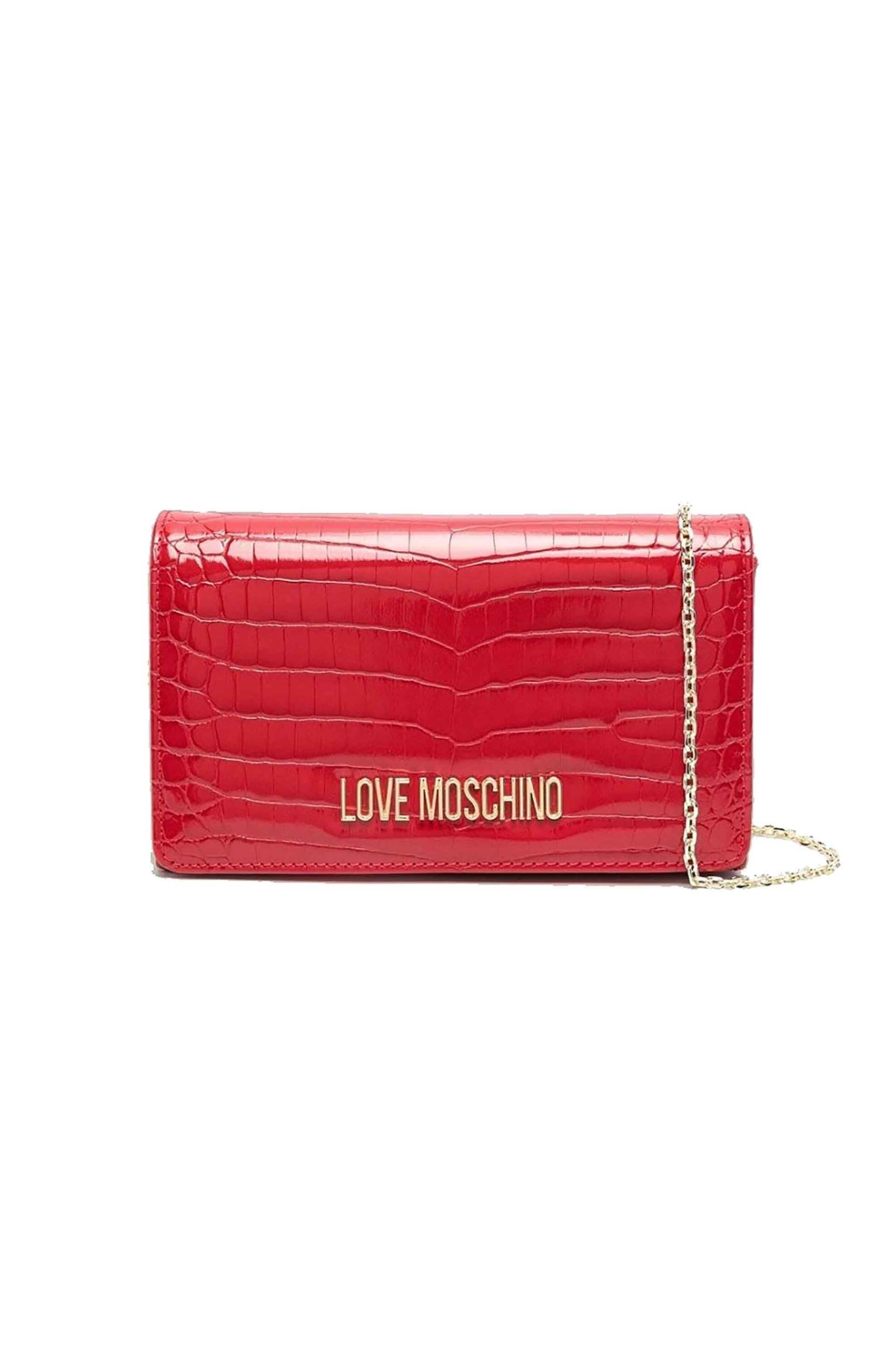 Love Moschino Love Moschino γυναικεία τσάντα crossbody με croco print και μεταλλικό logo - JC4079PP0LKJ0 Κόκκινο 2025