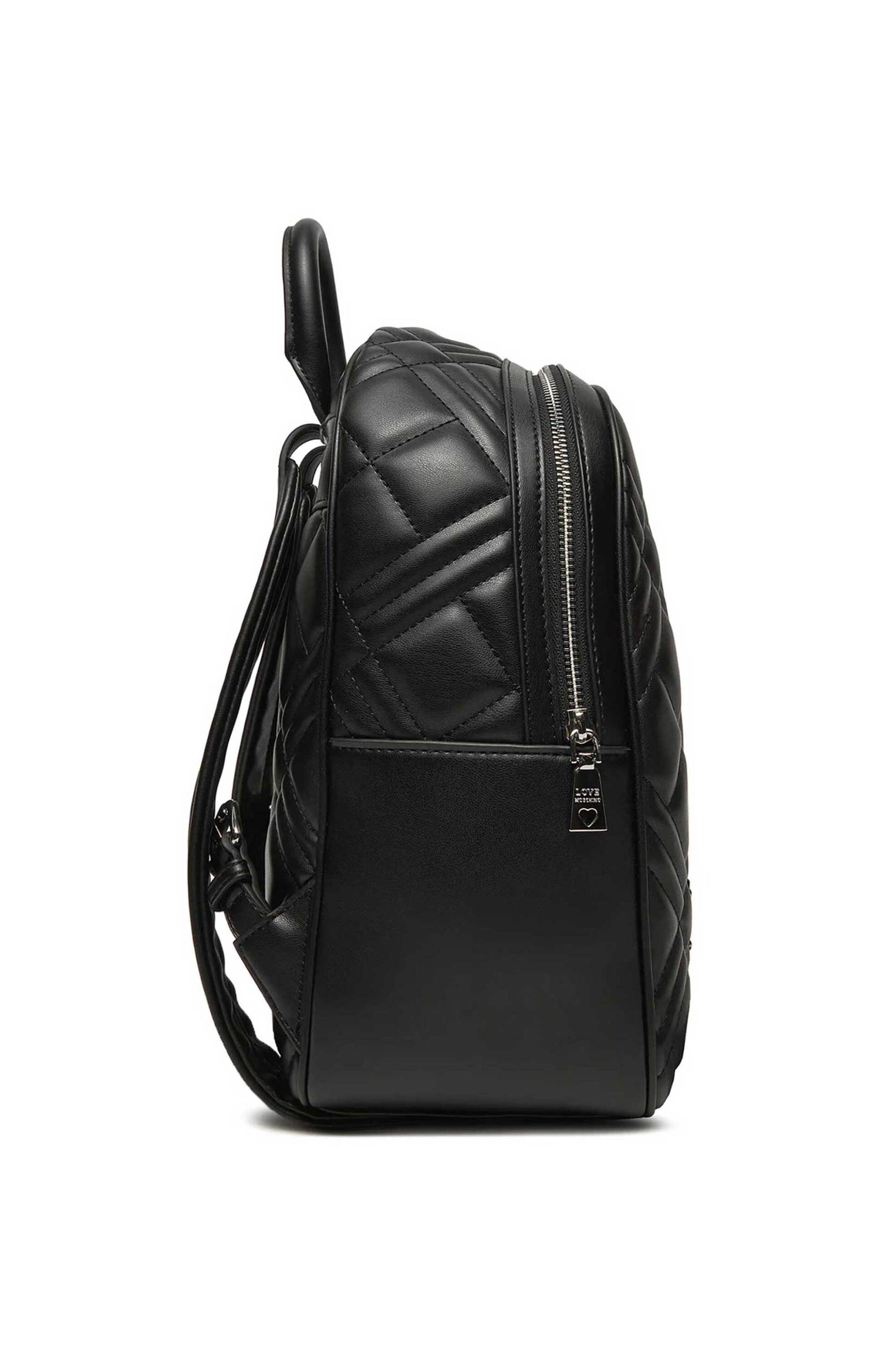 Love Moschino γυναικείο backpack με καπιτονέ σχέδιο και μεταλλικό λογότυπο - JC4154PP1MLA0 Μαύρο φωτογραφία