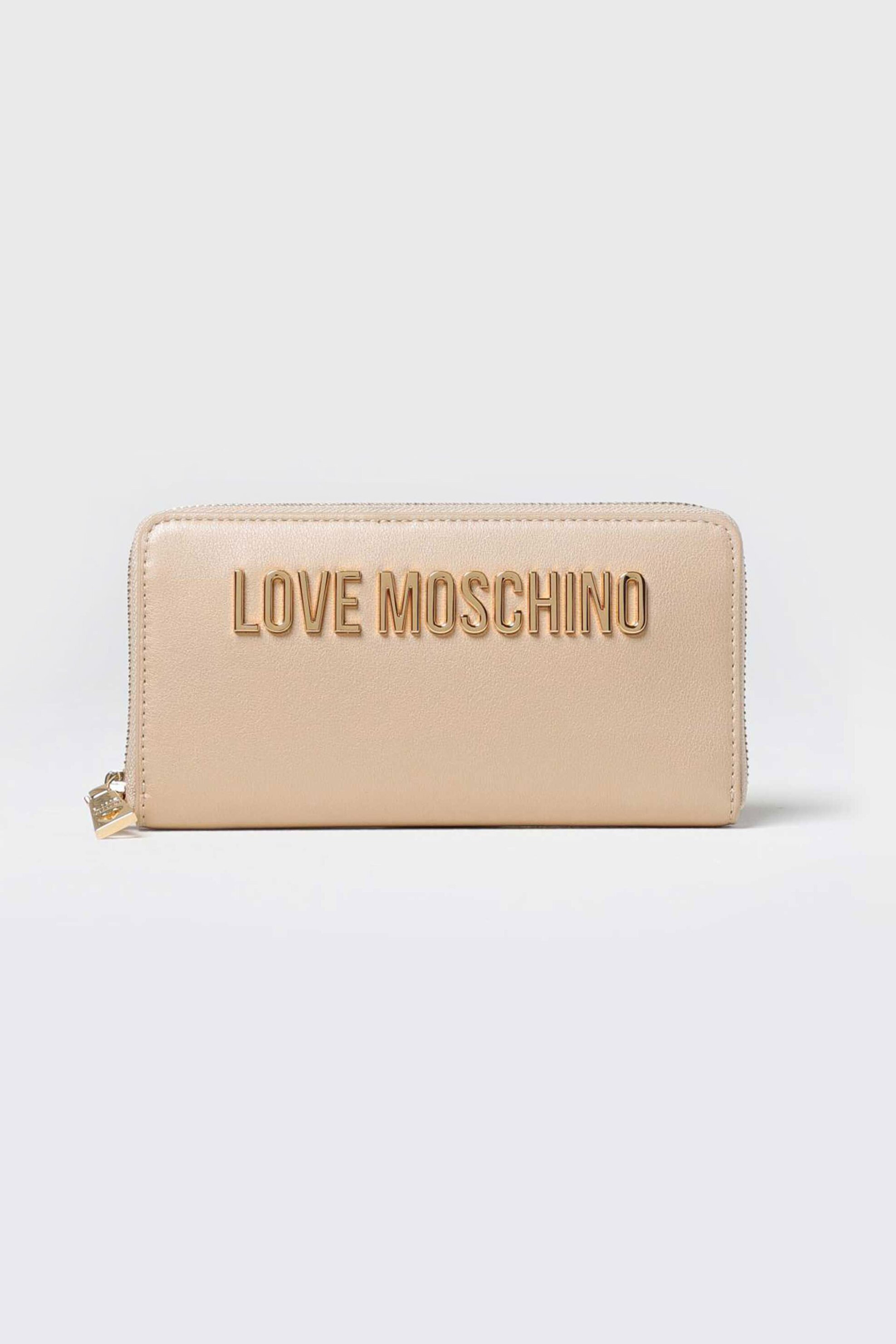 Love Moschino Love Moschino γυναικείο πορτοφόλι με ανάγλυφο μεταλλικό λογότυπο - JC5611PP1MKD1 Μπεζ 2025