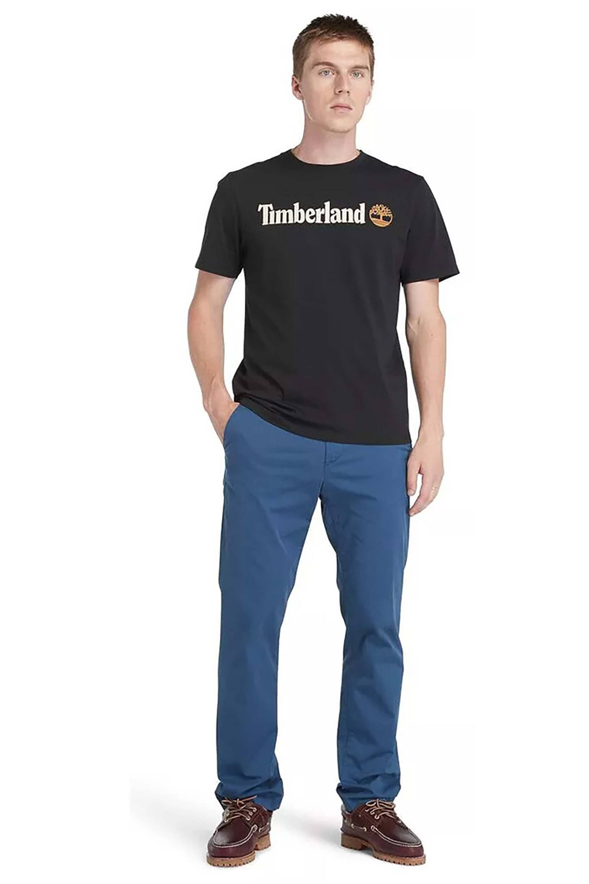 Timberland ανδρικό T-Shirt με logo print '' Linear Logo'' - TB0A5UPQ0011 Μαύρο φωτογραφία