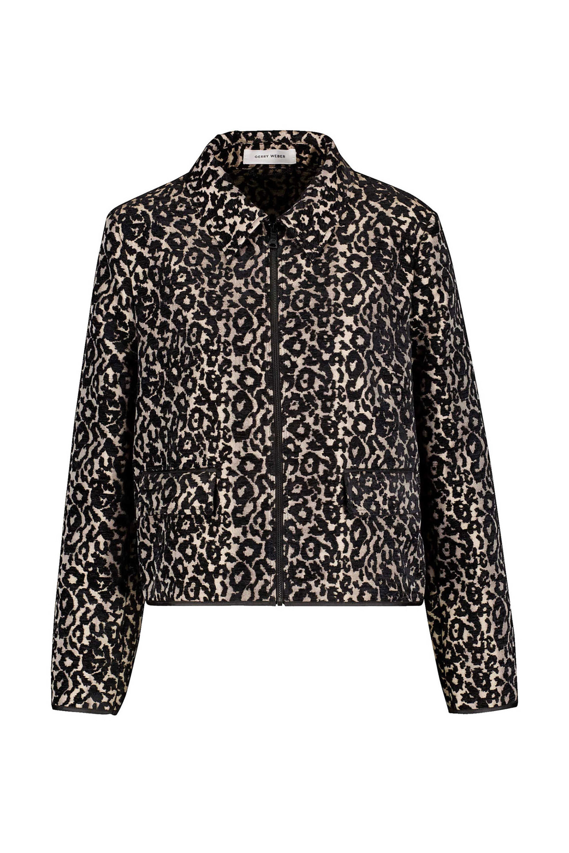 GERRY WEBER Gerry Weber γυναικείο jacket με leopard jacquard σχέδιο - 430008-31229 Μαύρο 2025