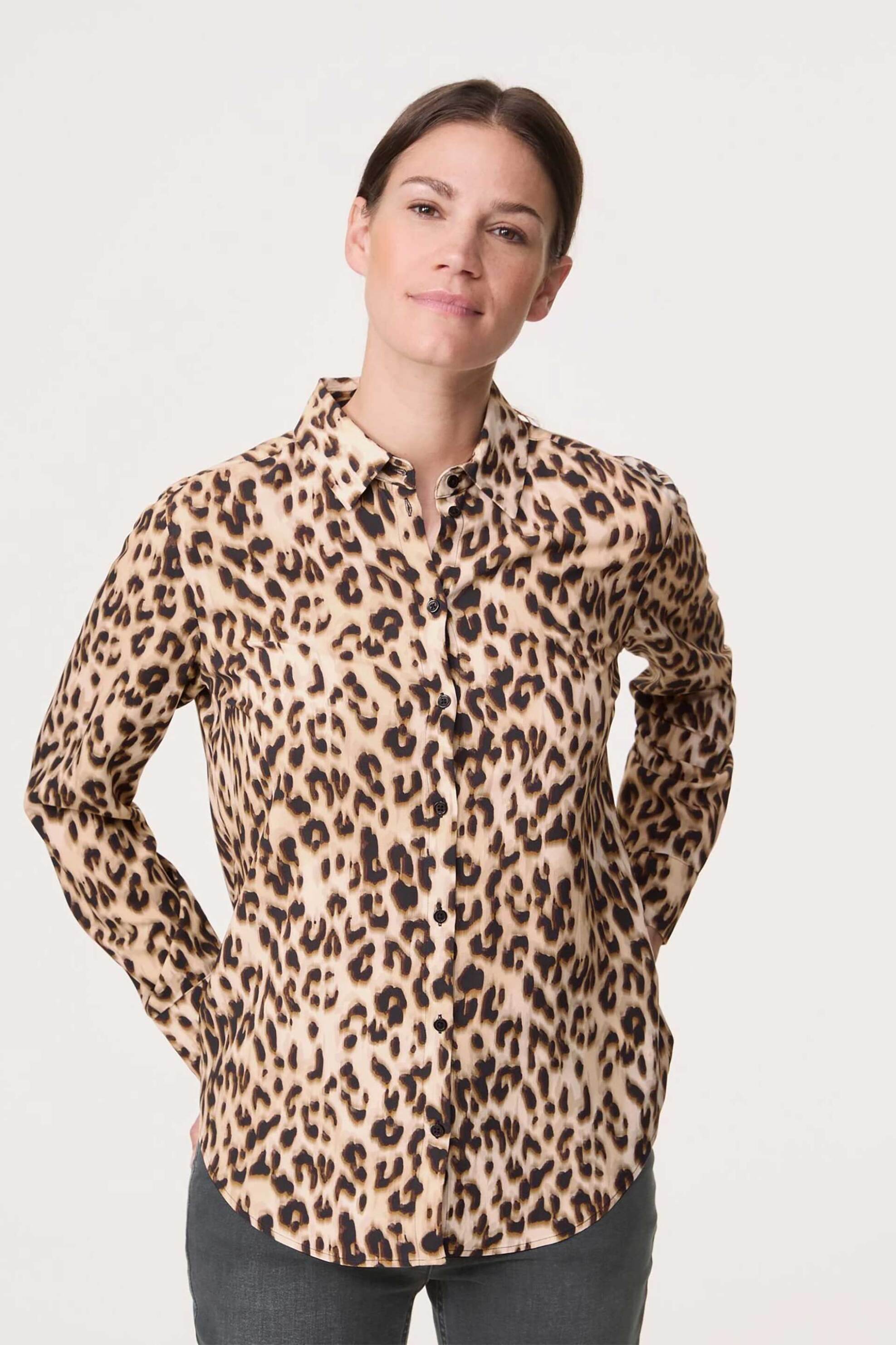 GERRY WEBER Gerry Weber γυναικείο πουκάμισο με leopard print - 460003-31502 Μπεζ 2025