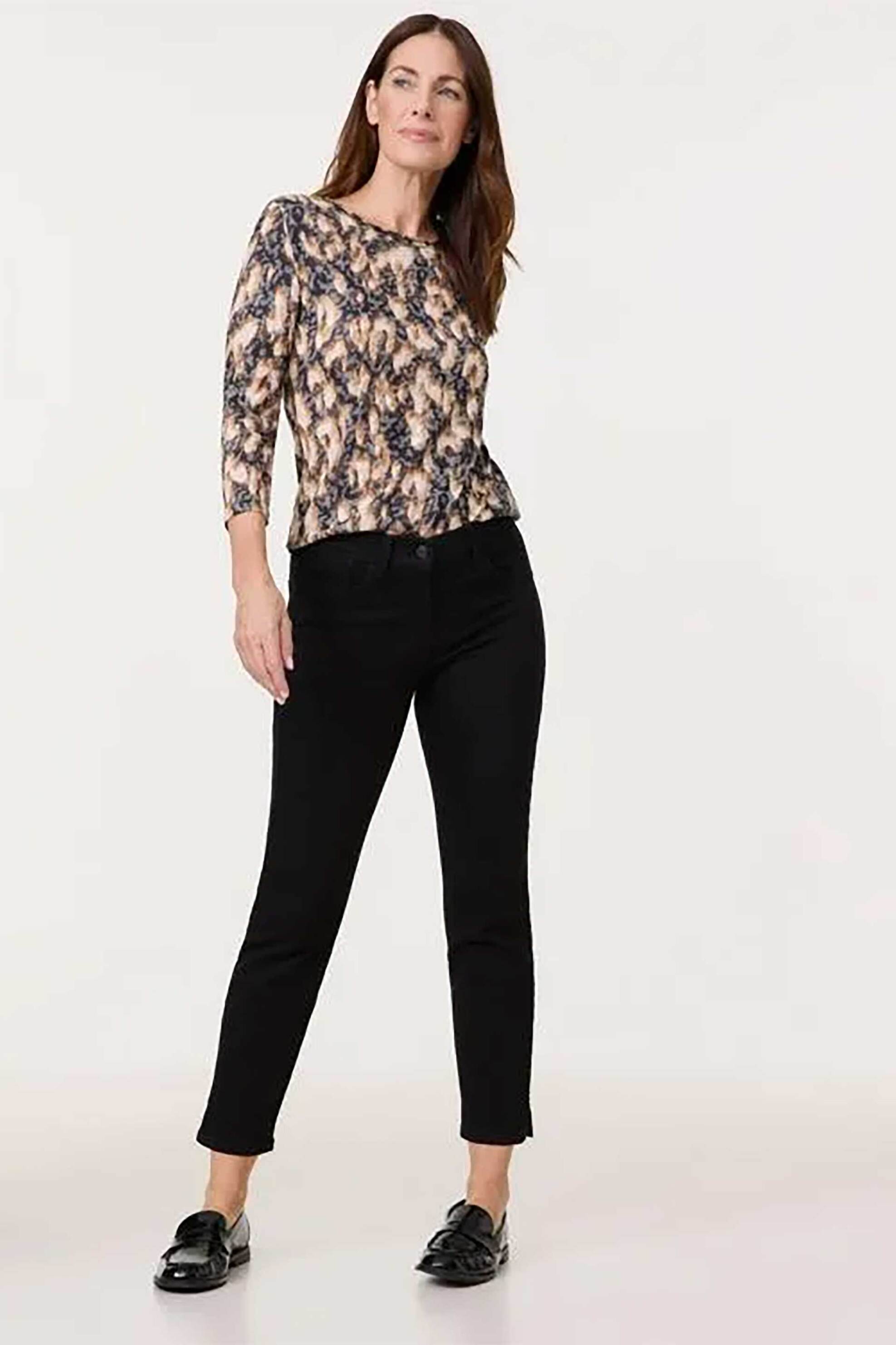 GERRY WEBER Gerry Weber γυναικείο τζιν παντελόνι cropped - 92431-66869 Μαύρο 2025