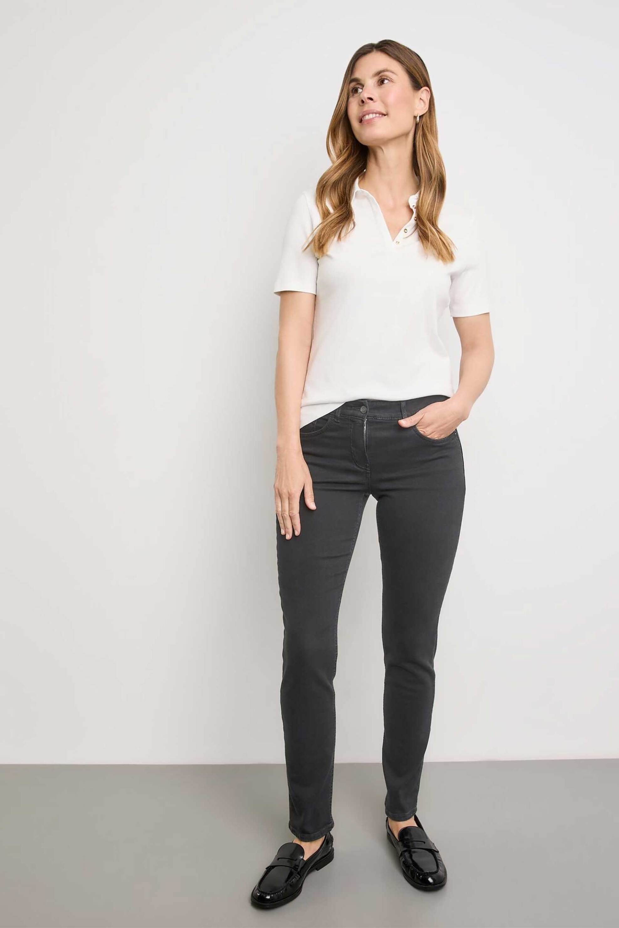 GERRY WEBER Gerry Weber γυναικείο τζιν παντελόνι Slim Fit - 925051-66869 Μαύρο 2025