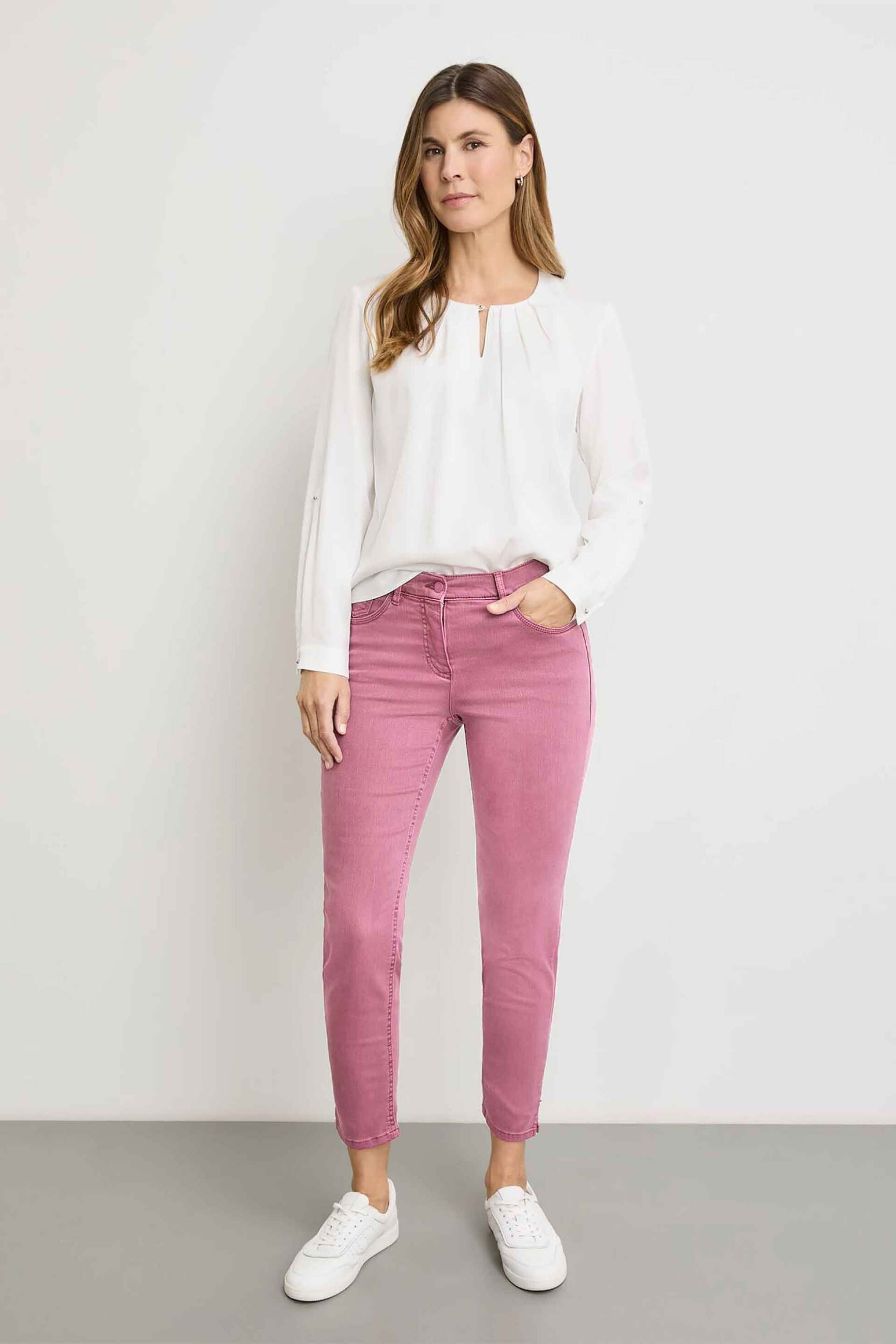 GERRY WEBER Gerry Weber γυναικείο τζιν παντελόνι cropped - 92431-66969 Ροζ 2025