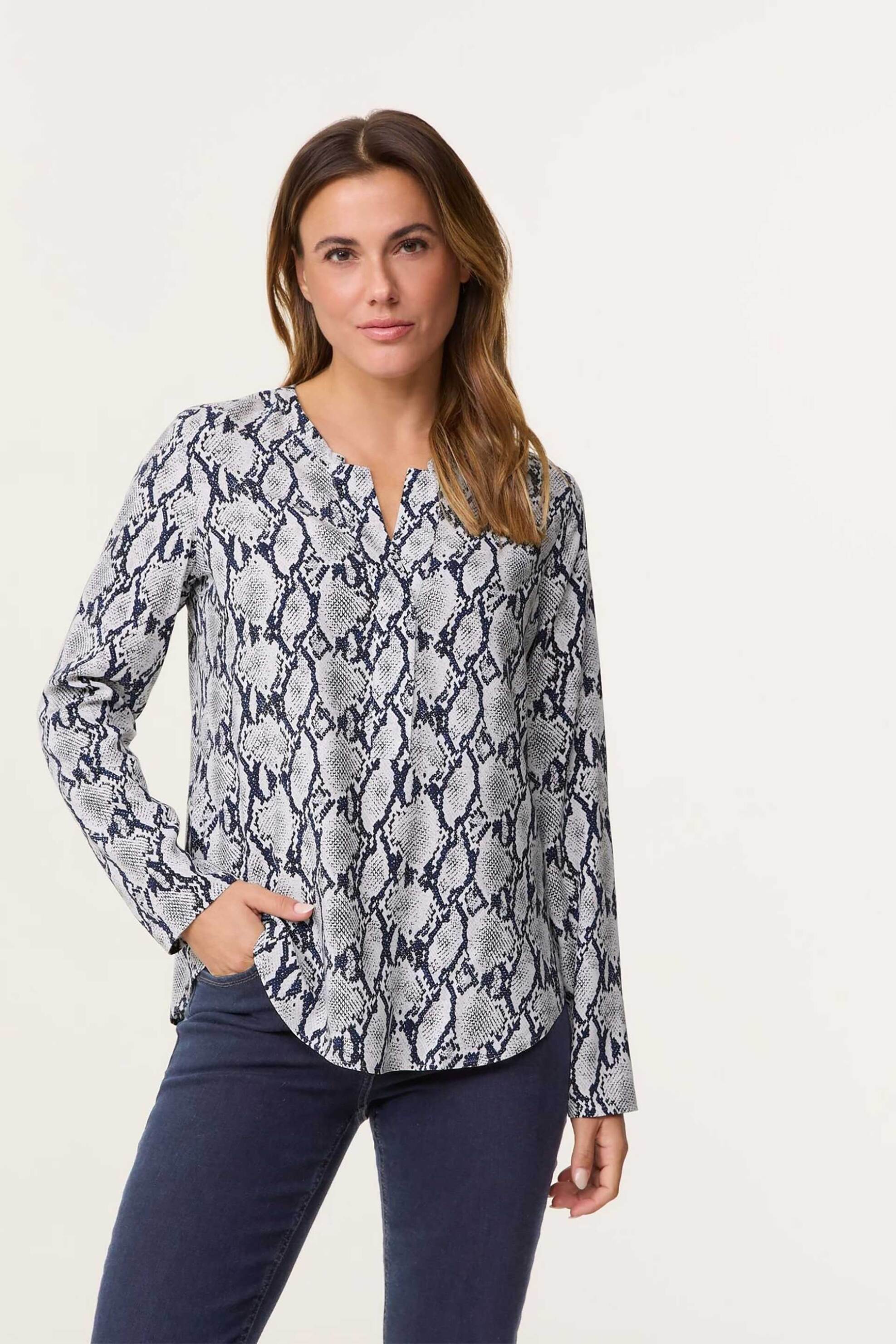 GERRY WEBER Gerry Weber γυναικεία μπλούζα με print - 360017-66418 Μπλε 2025