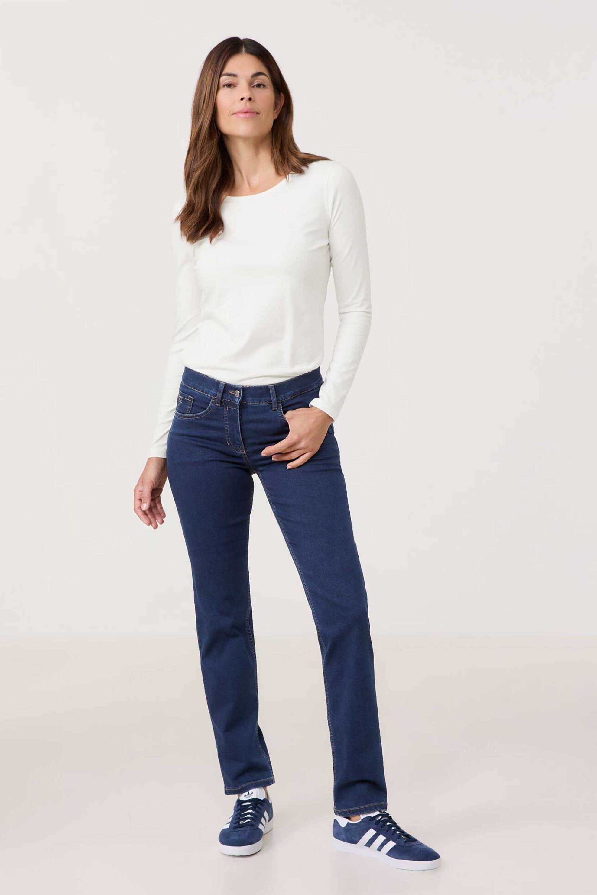 GERRY WEBER Gerry Weber γυναικείο μονόχρωμο παντελόνι denim Slim fit - 322087-66888 Μπλε Σκούρο 2025