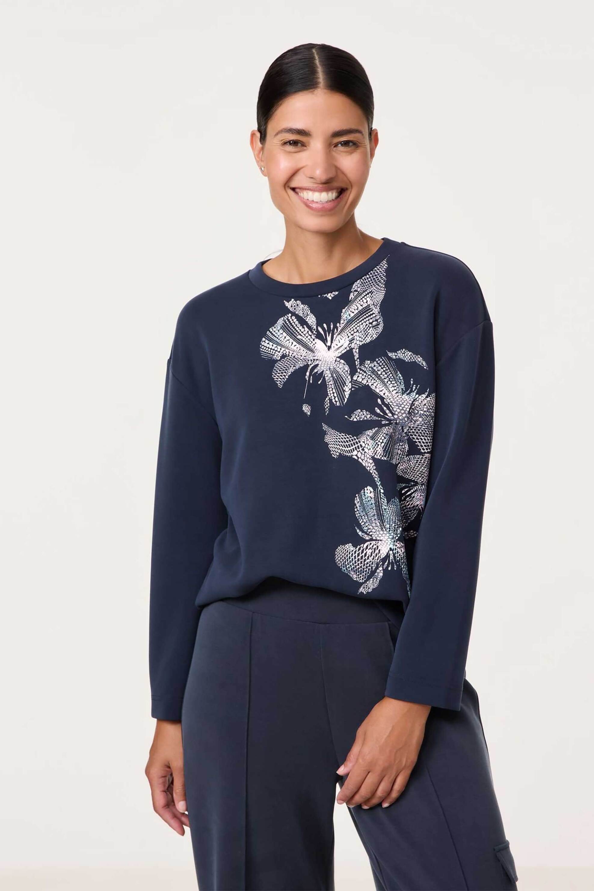 GERRY WEBER Gerry Weber γυναικεία μπλούζα με print - 370074-44020 Μπλε Σκούρο 2025