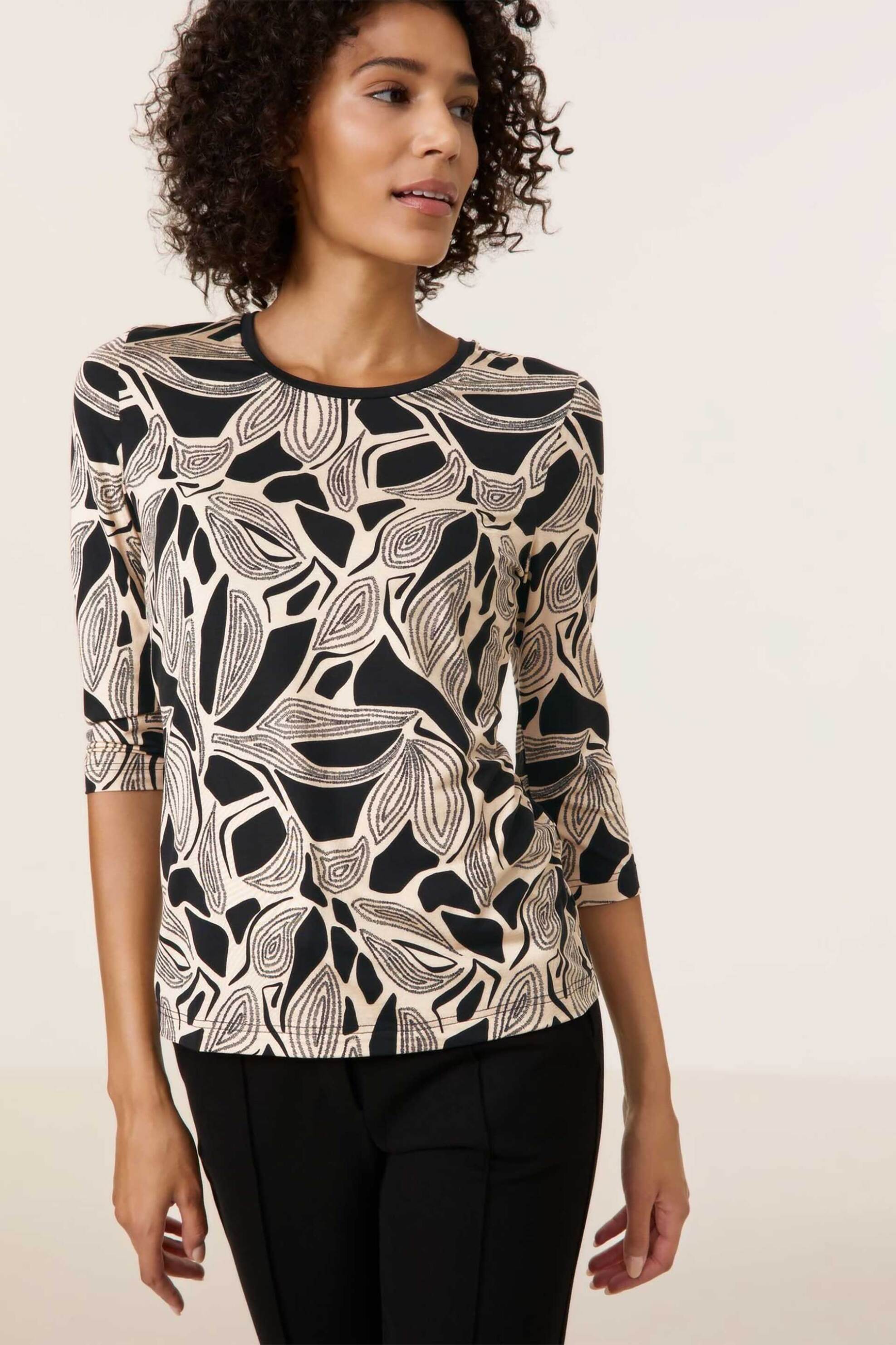 GERRY WEBER Gerry Weber γυναικεία μπλούζα με print - 470243-35001 Μαύρο 2025