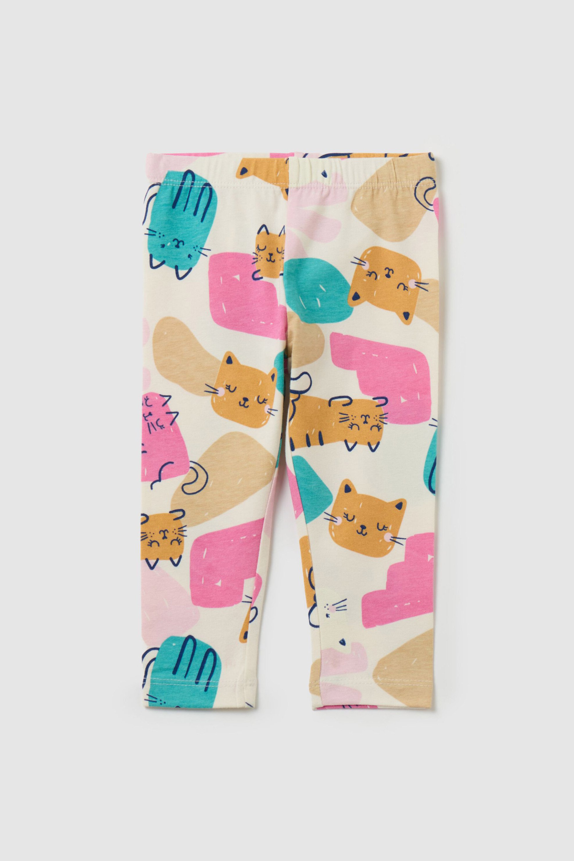 OVS KIDS OVS βρεφικό κολάν με cat print - 002094831 Λευκό