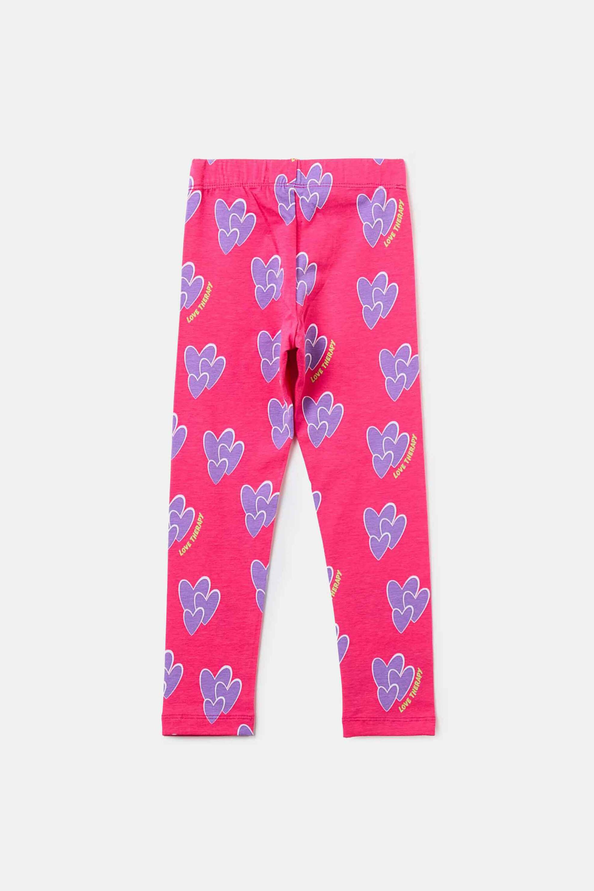 OVS KIDS OVS παιδικό κολάν με all-over hearts print - 002122665 Ροζ