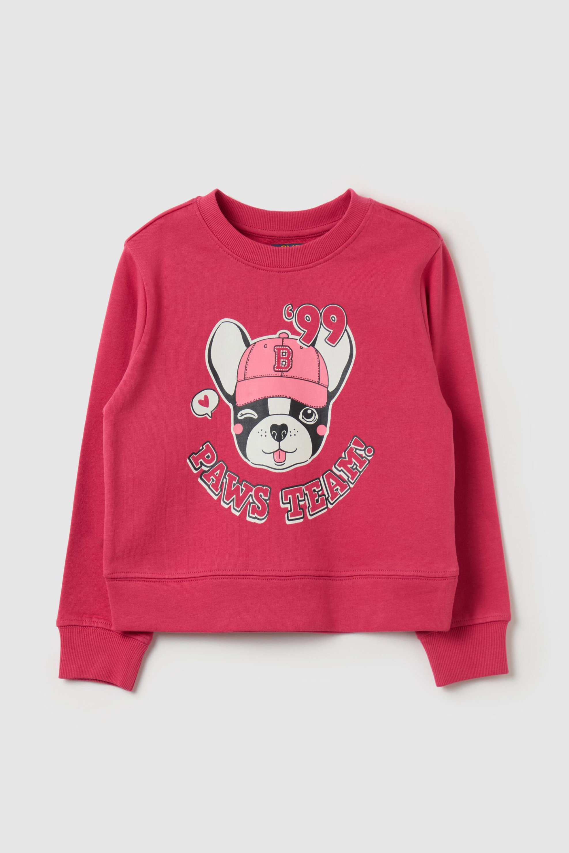 OVS KIDS OVS παιδική μπλούζα φούτερ με puppy print - 002125461 Ροζ