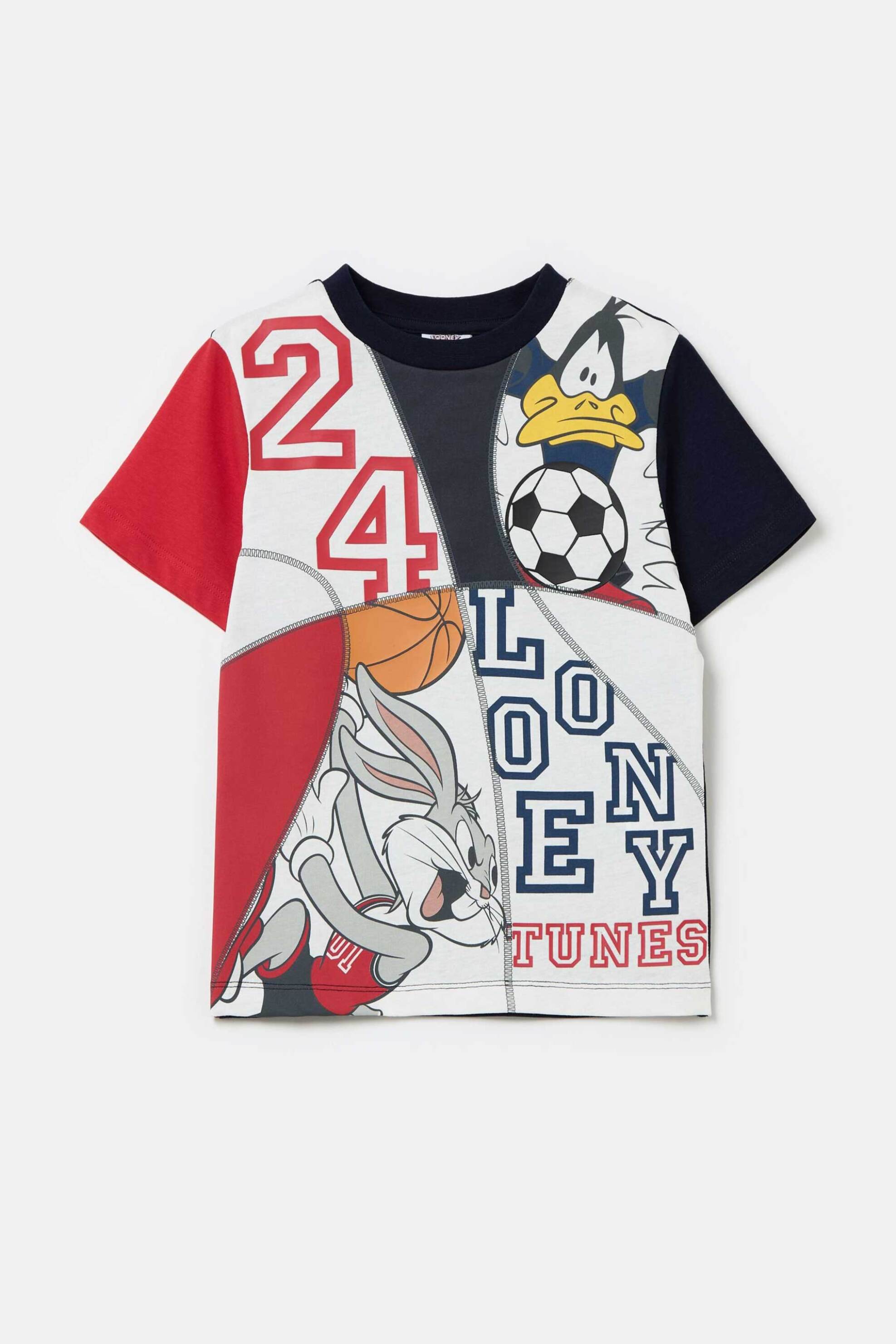 OVS KIDS OVS παιδικό βαμβακερό T-shirt με prints "Bugs Bunny and Daffy Duck" και lettering - 002079627 Πολύχρωμο