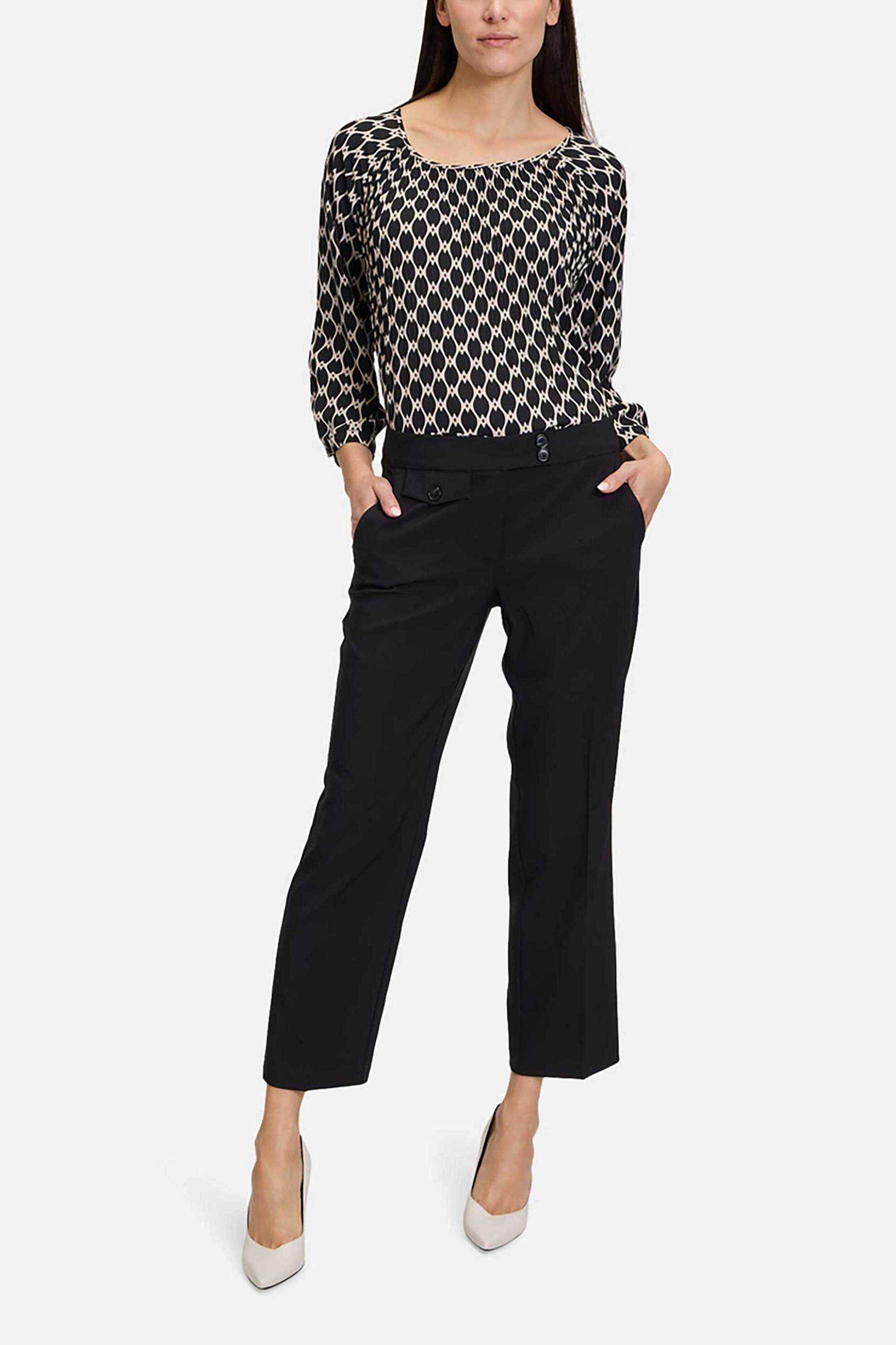 BETTY BARCLAY Betty Barclay γυναικείο chino παντελόνι cropped μονόχρωμο Relaxed Fit - 6033/1080 Μαύρο 2025