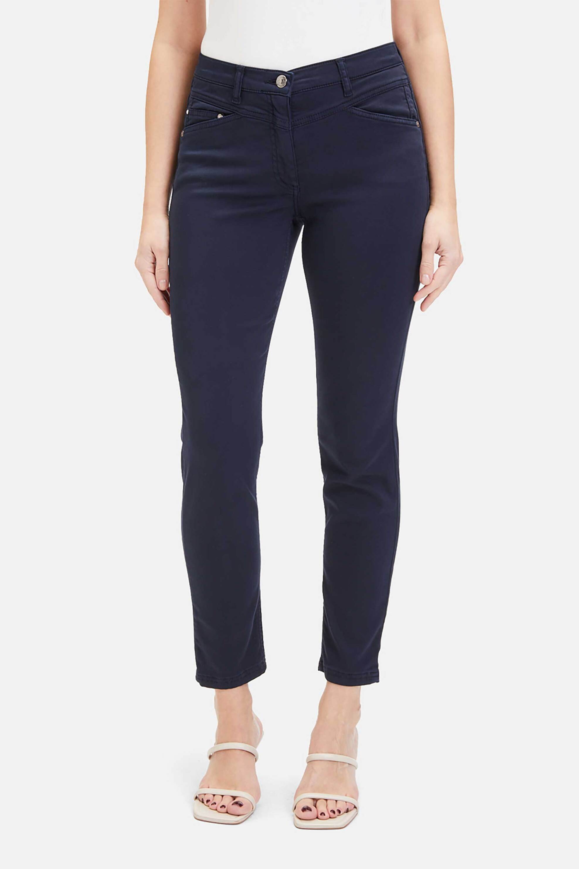 Betty Barclay γυναικείο παντελόνι cropped μονόχρωμο Slim Fit - 6818/2518 Μπλε Σκούρο φωτογραφία