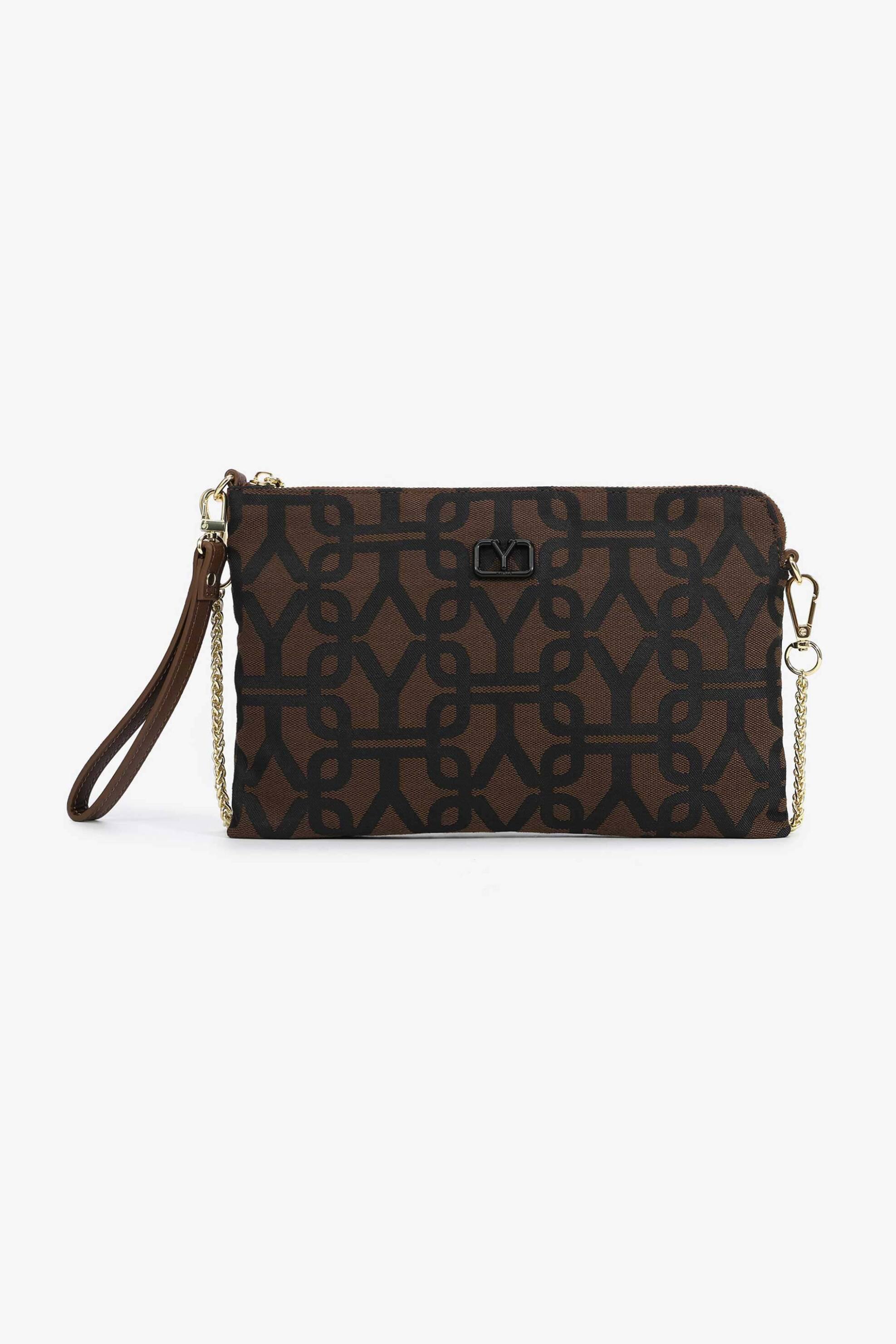 Y Not? Ynot? γυναικείο mini bag crossbody με all-over monogram 