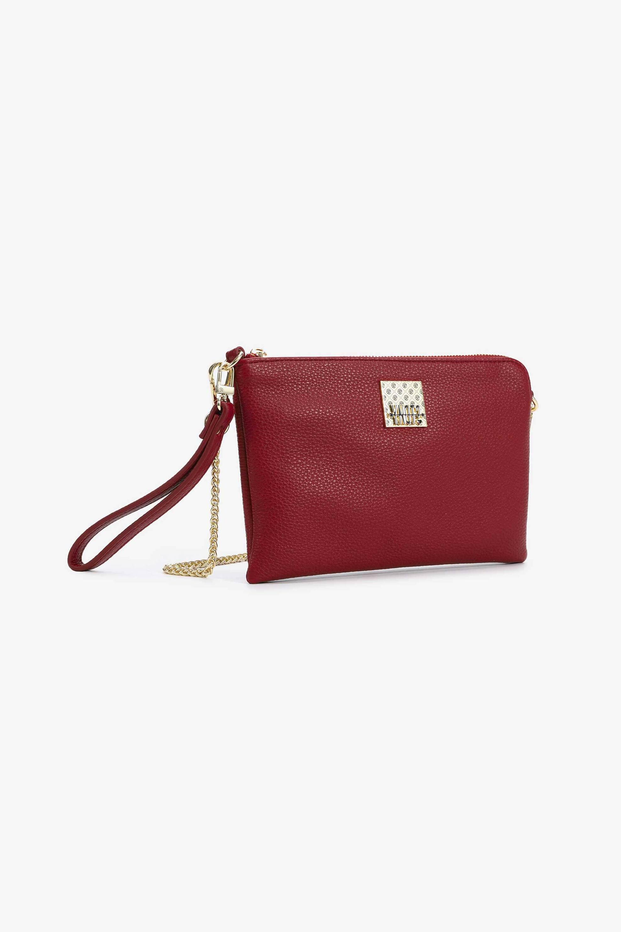 Ynot? γυναικείο mini bag crossbody με μεταλλικό λογότυπο "Rachel" - RAC384F5 Βυσσινί φωτογραφία