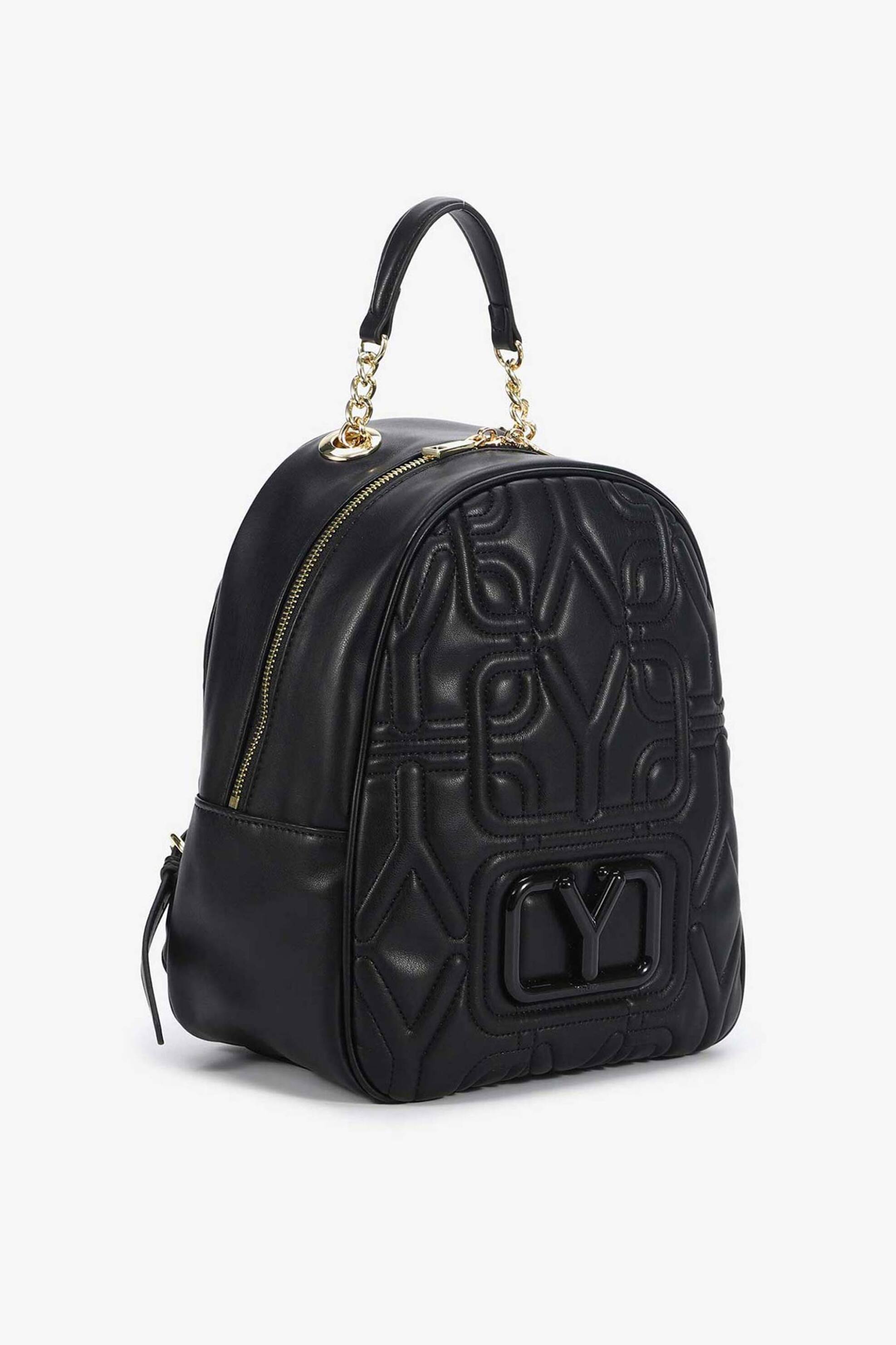 Ynot? γυναικείο backpack καπιτονέ με ανάγλυφο monogram "Softy" - STY005F5 Μαύρο φωτογραφία