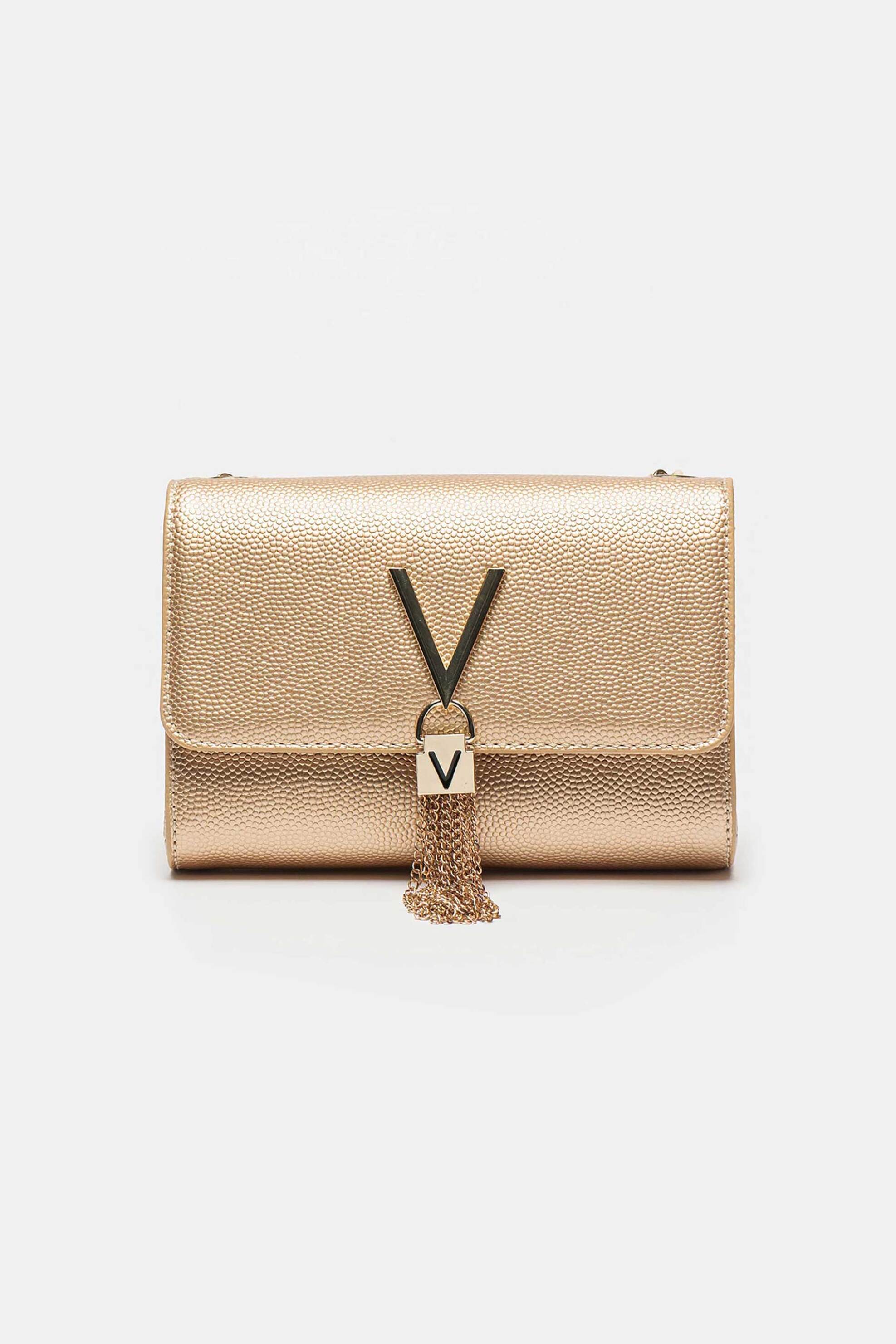  Valentino γυναικεία τσάντα crossbody με μεταλλικό monogram - 86KVBS1R403G/DI Μπρονζέ 2025