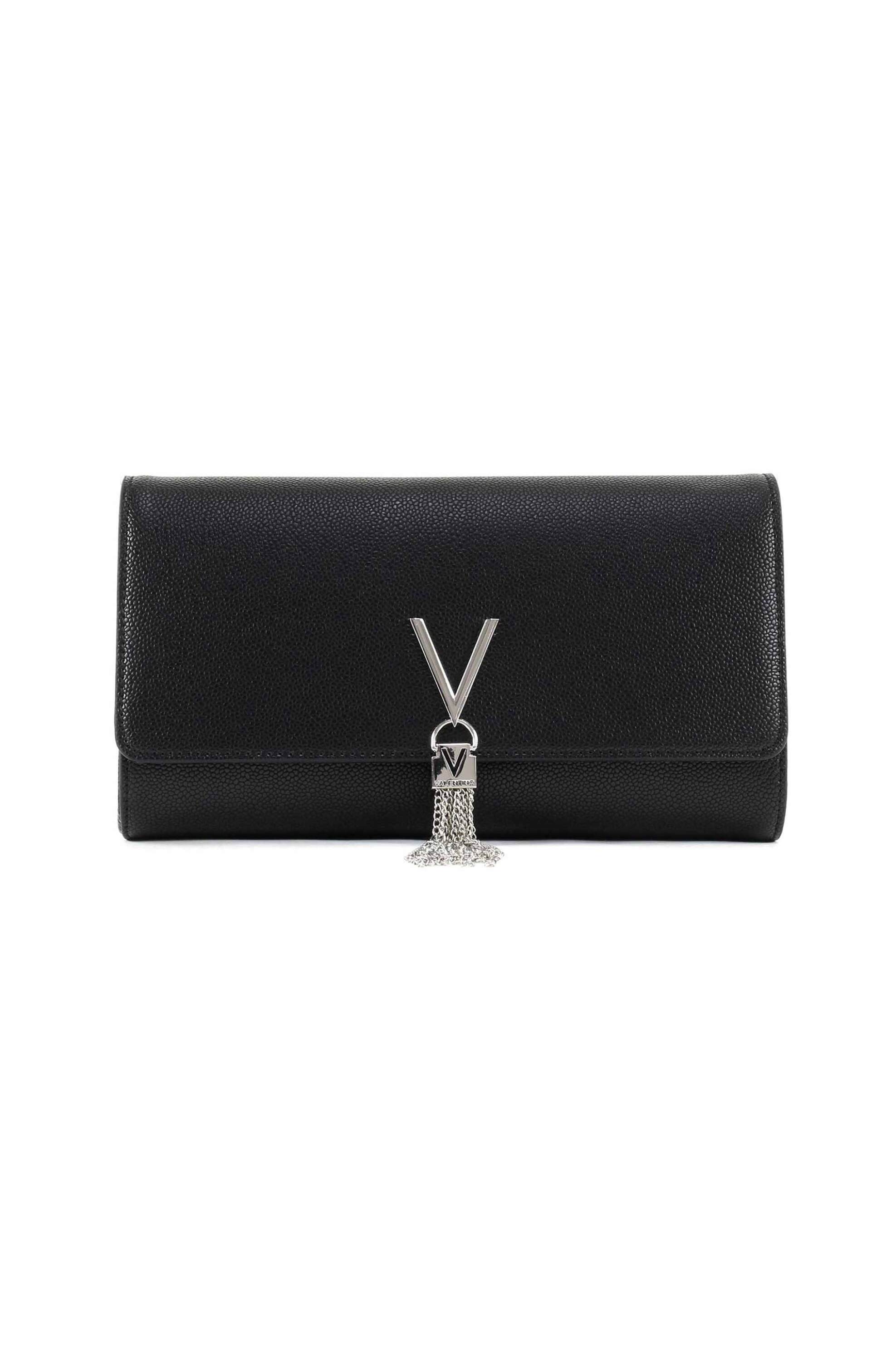  Valentino γυναικείo clutch με μεταλλικό monogram - 86KVBS1R401G/DI Μαύρο 2025