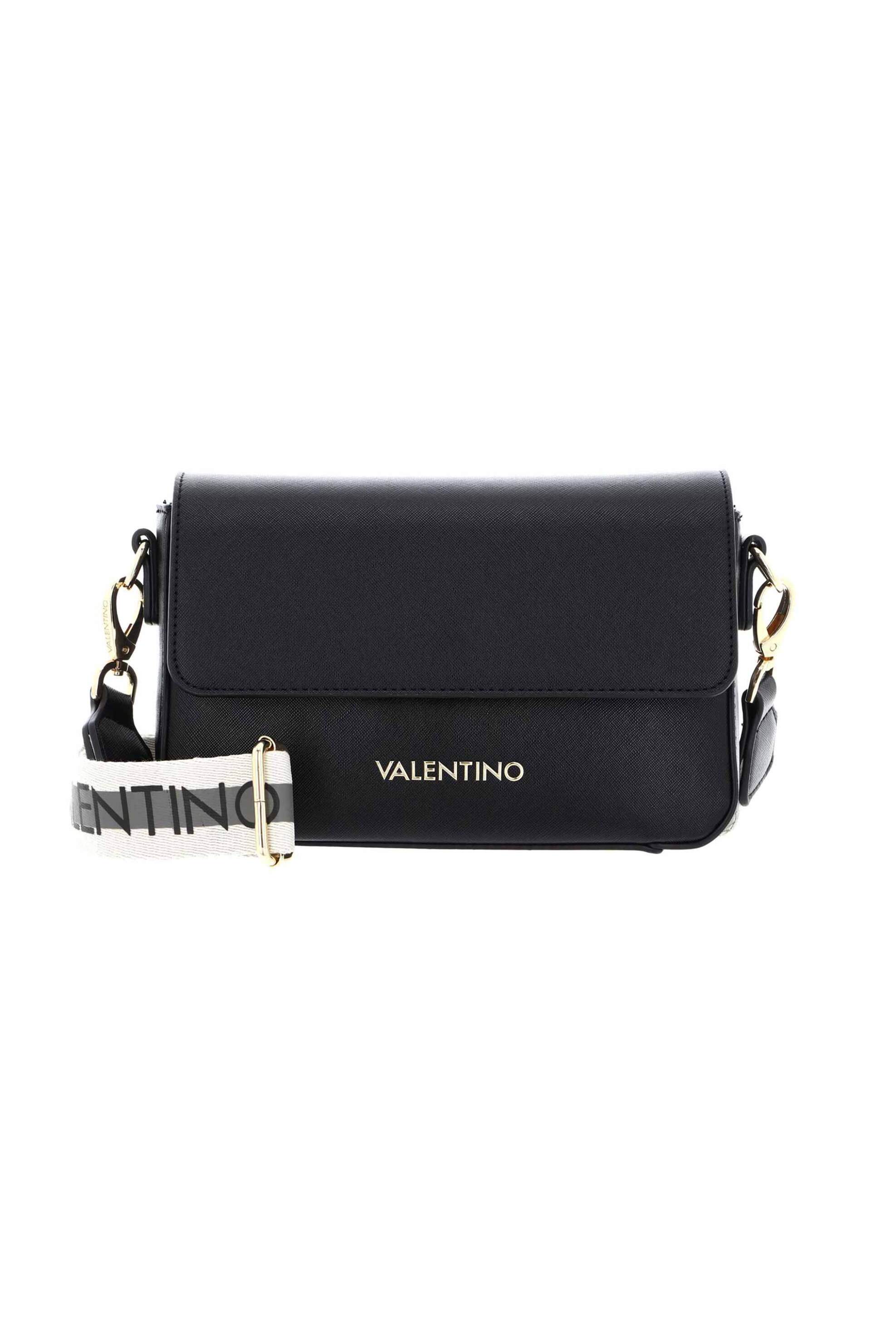  Valentino γυναικεία τσάντα crossbody μονόχρωμη με μεταλλικό logo 