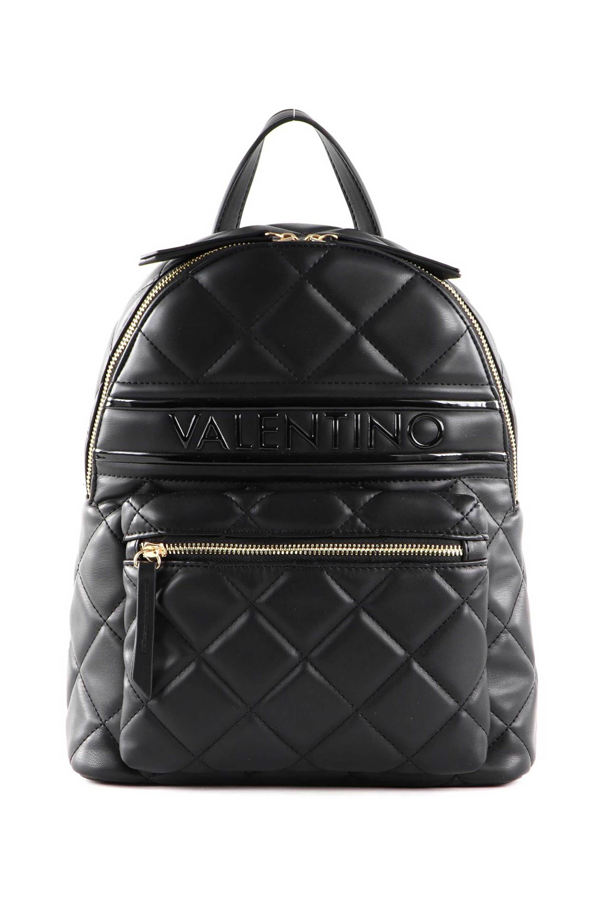 VALENTINO BY MARIO VALENTINO Valentino γυναικείο backpack μονόχρωμο με καπιτονέ σχέδιο και μεταλλικό λογότυπο "Ada" - 86KVBS51O07/ADA Μαύρο