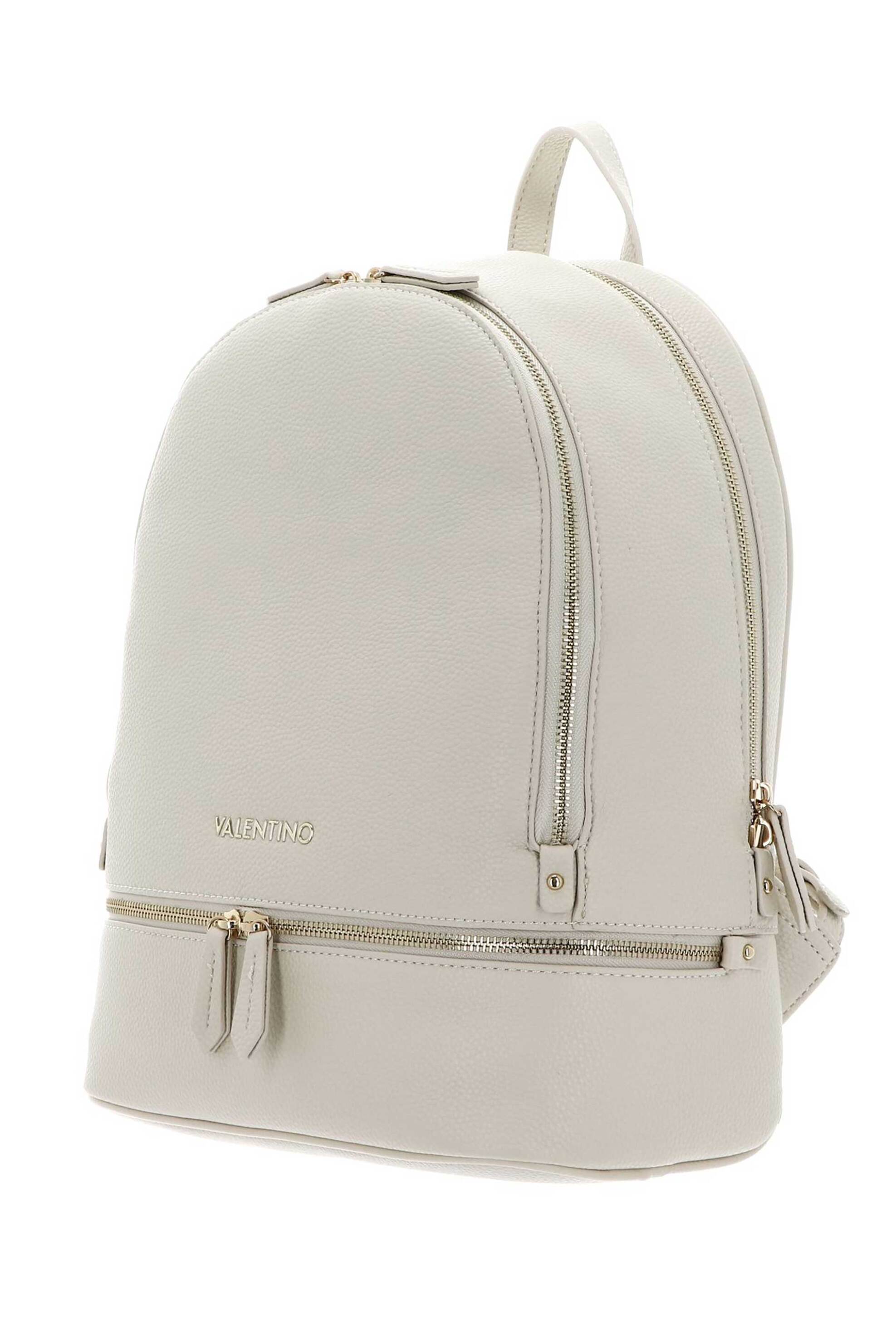 Valentino γυναικείο backpack με ανάγλυφο μεταλλικό logo "Brixton" - 86KVBS7LX02/BRI Εκρού φωτογραφία