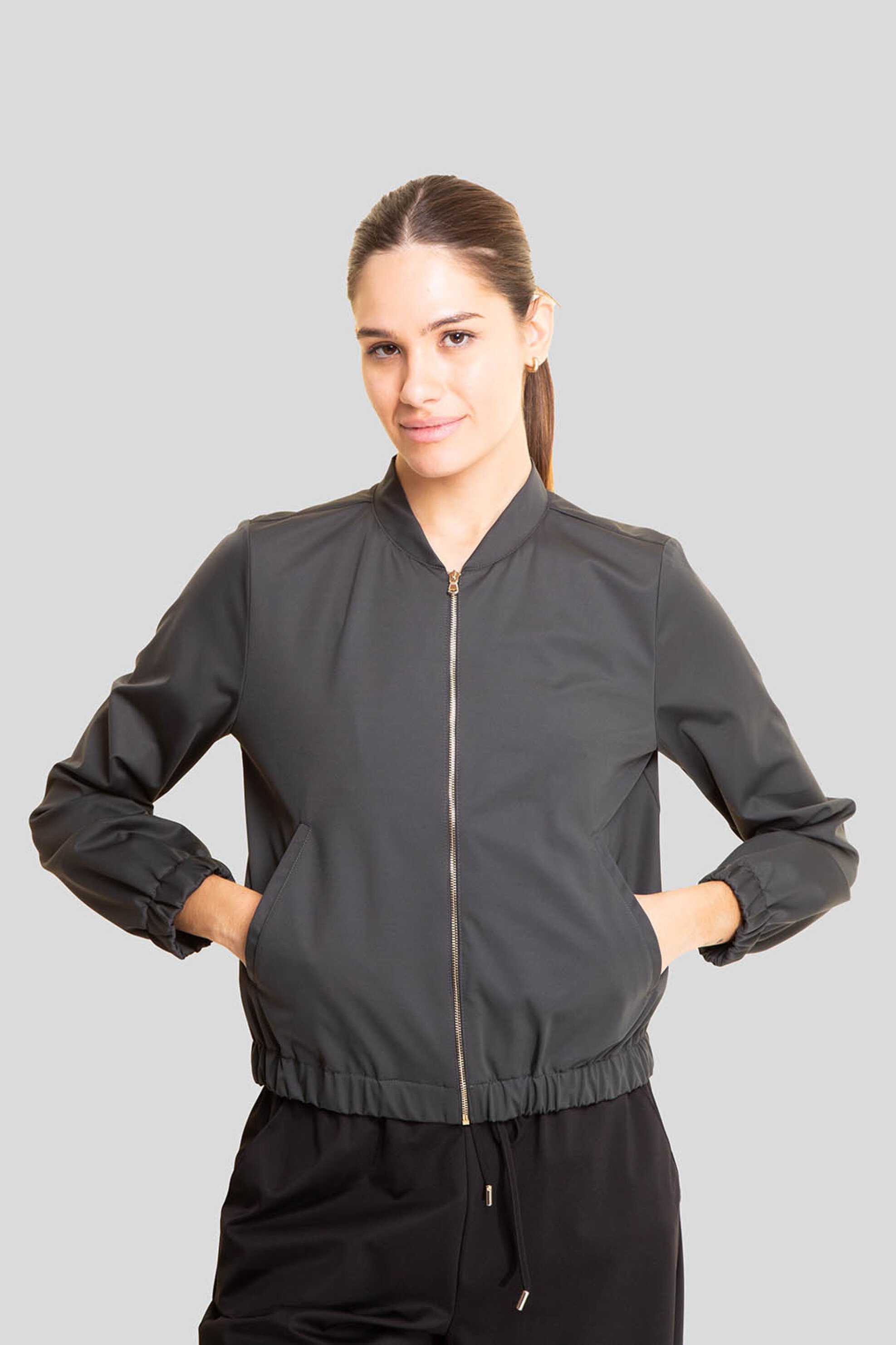 EMME BY MARELLA Emme by Marella γυναικείο bomber jacket μονόχρωμο - 2425916011 Ανθρακί 2025